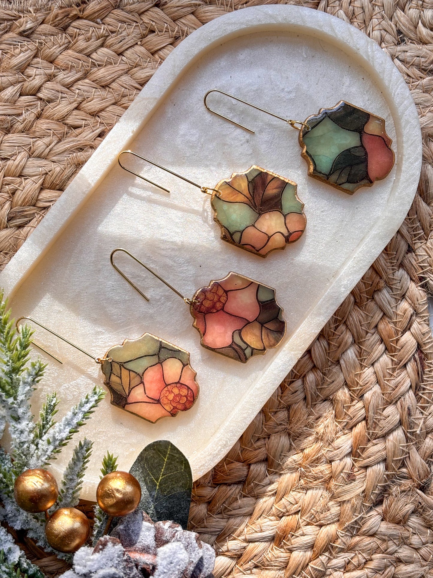 Stained Glass Effect Moroccan Dangles