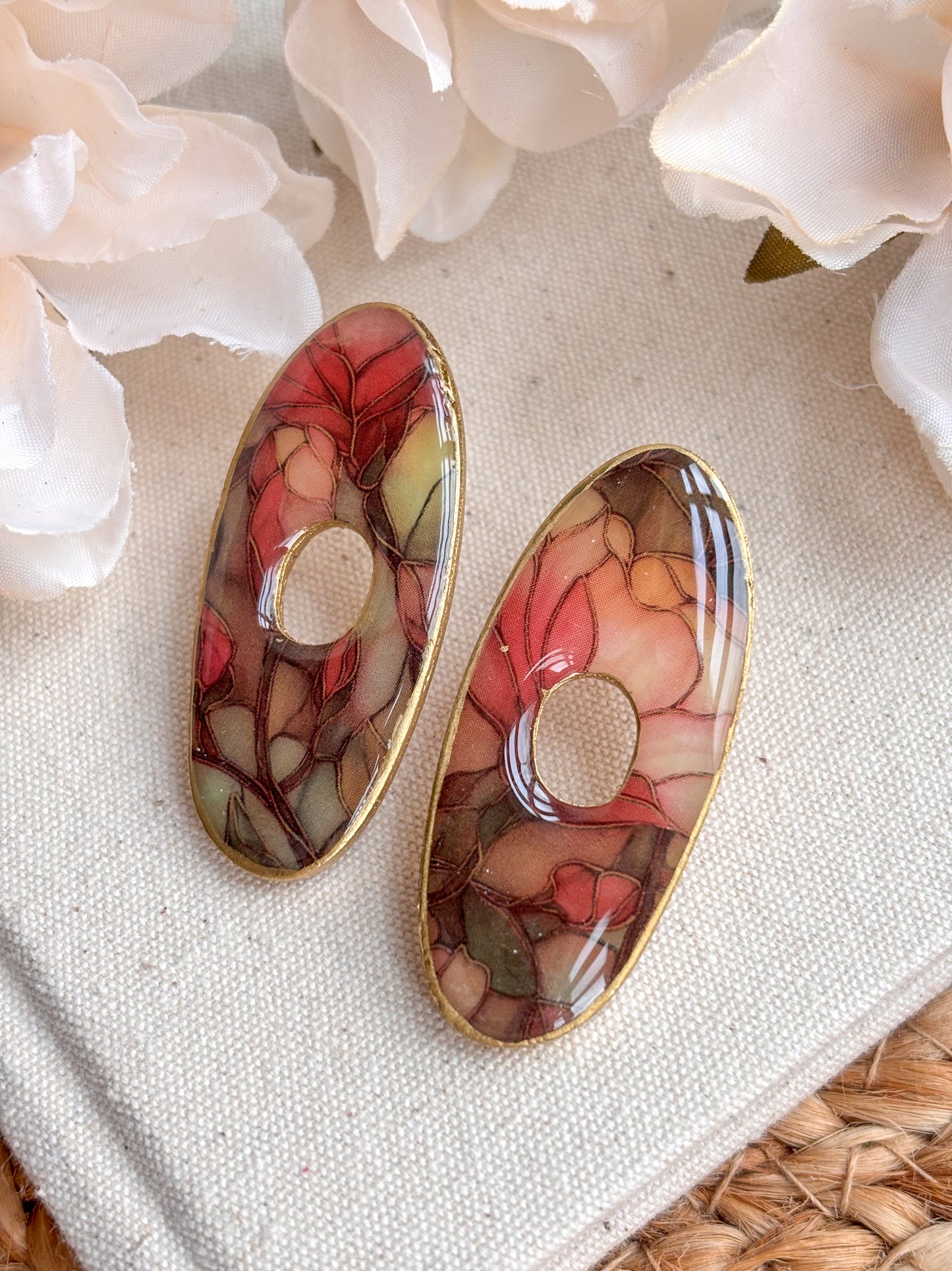 Large Organic Stained Glass Effect Studs