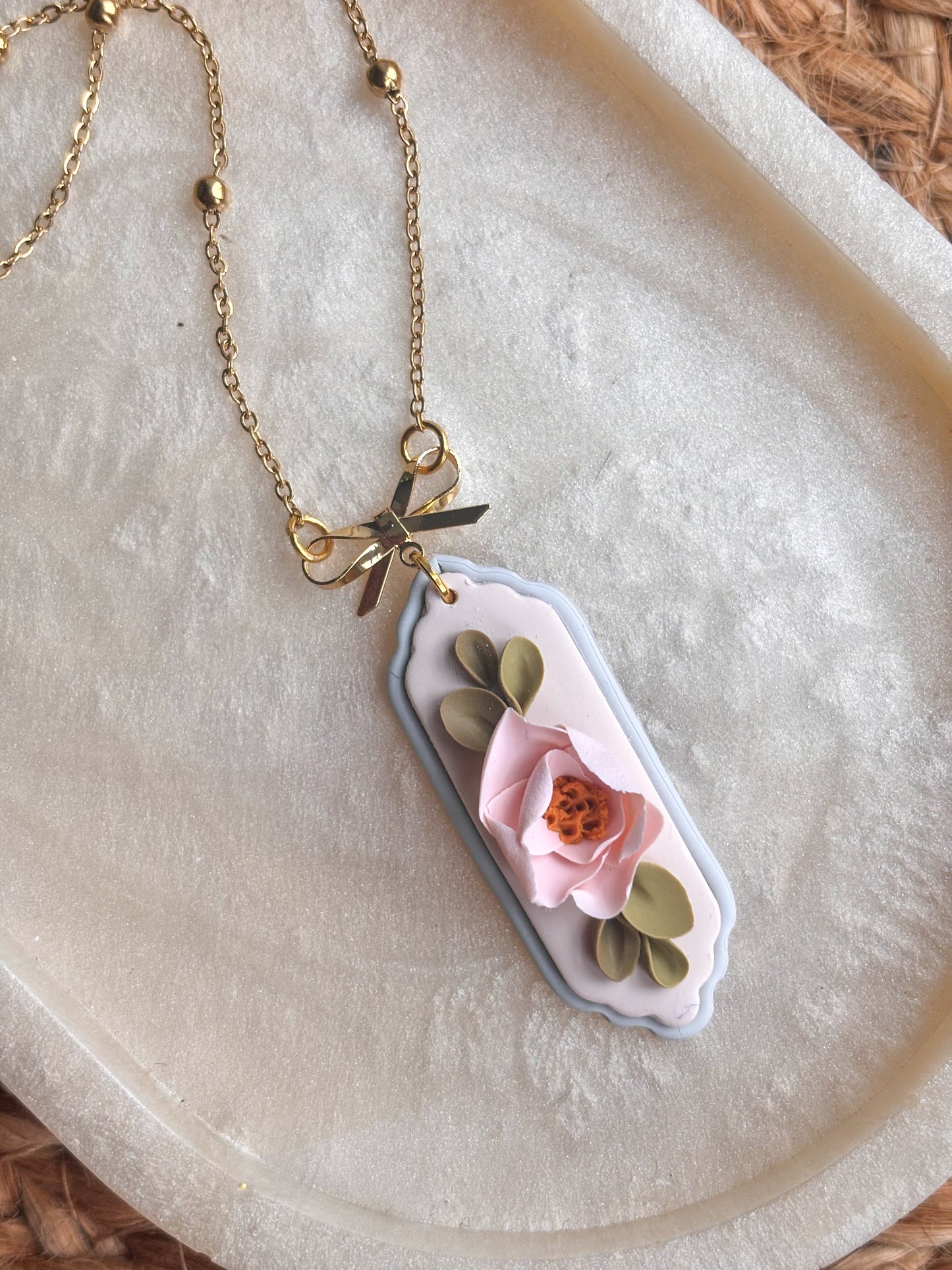 Framed Peony Necklace