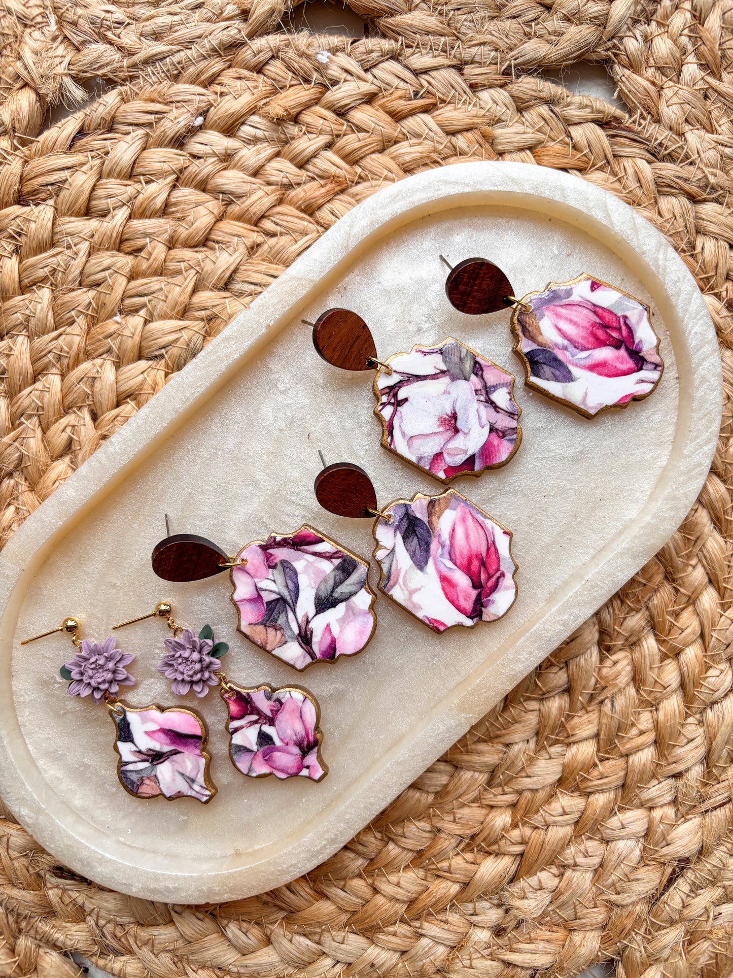 Winter Floral Dangles