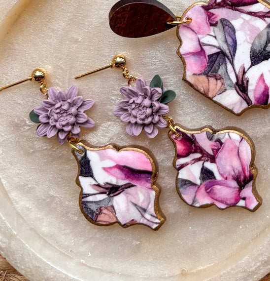 Winter Floral Dangles