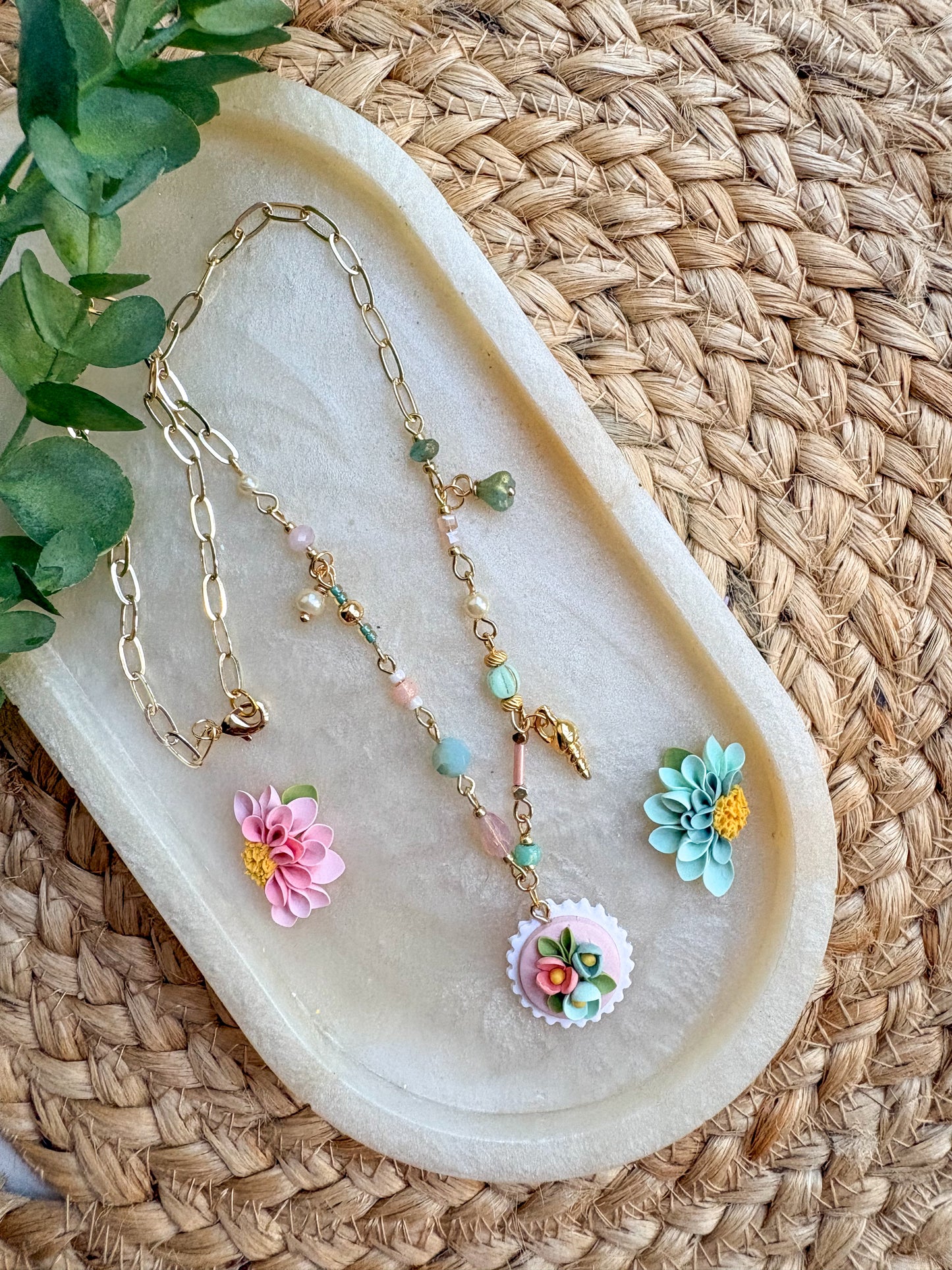Beaded charm necklace