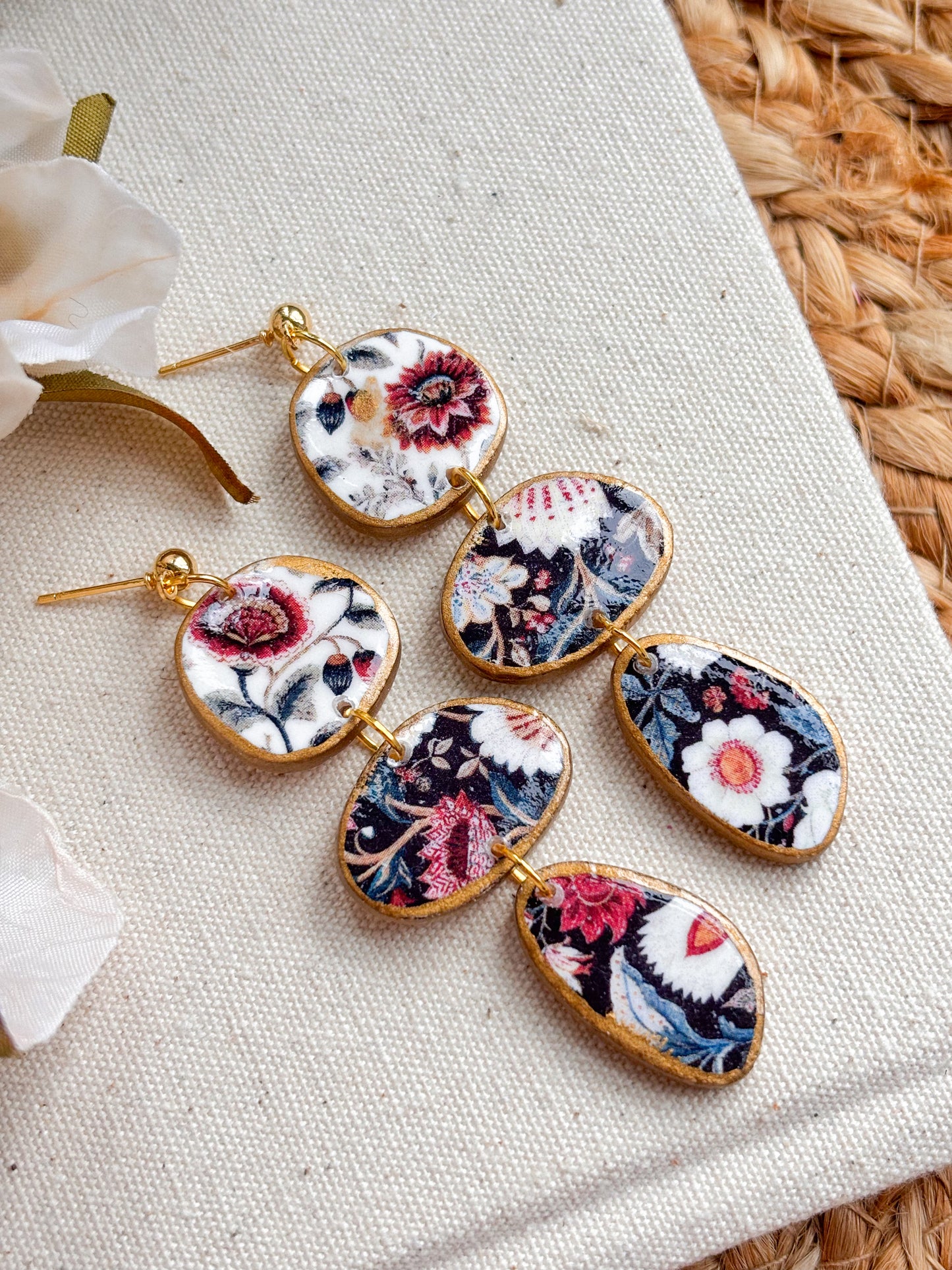 Mis Match Organic Pebble Dangles