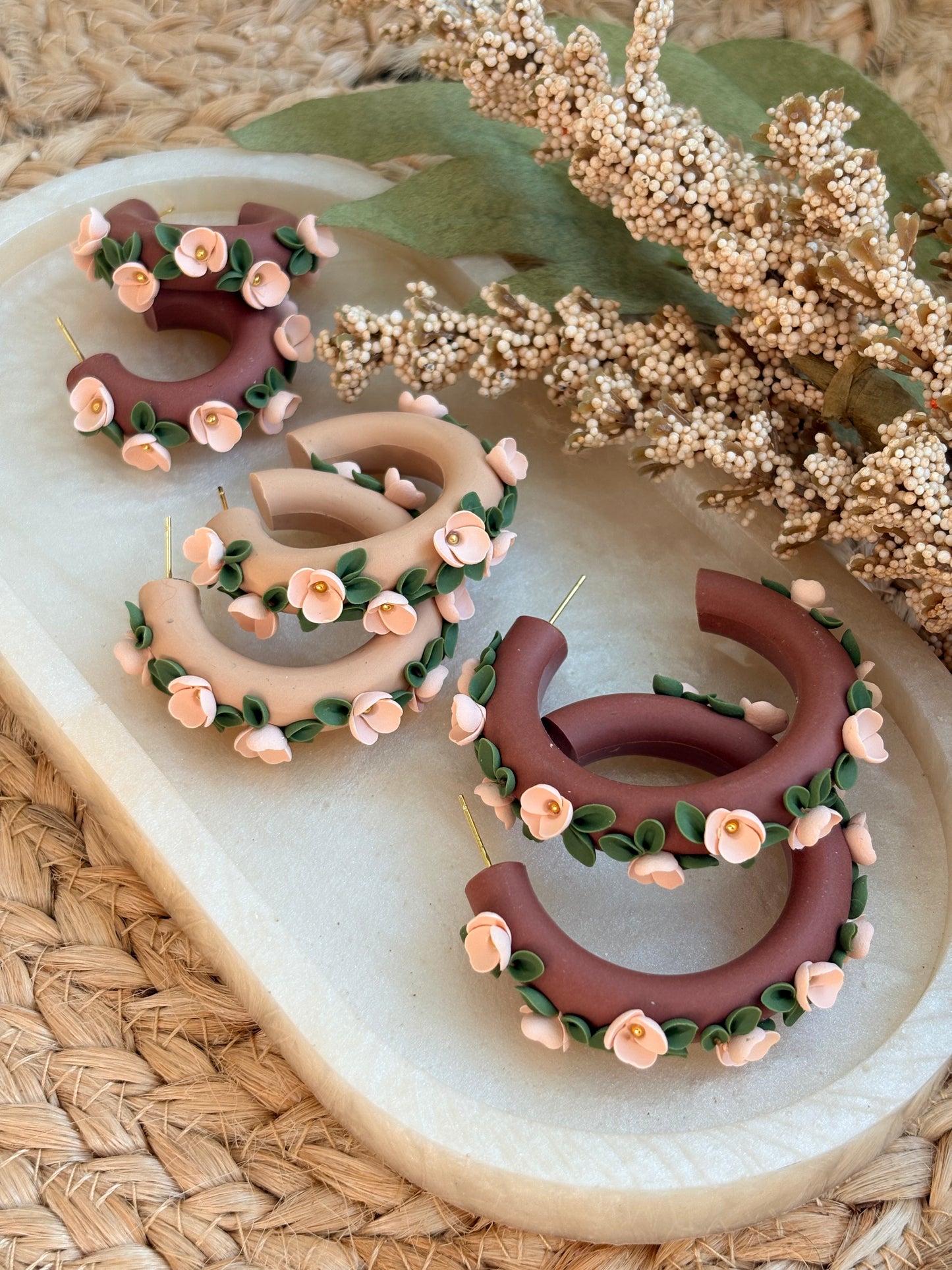 Boho Floral Hoops