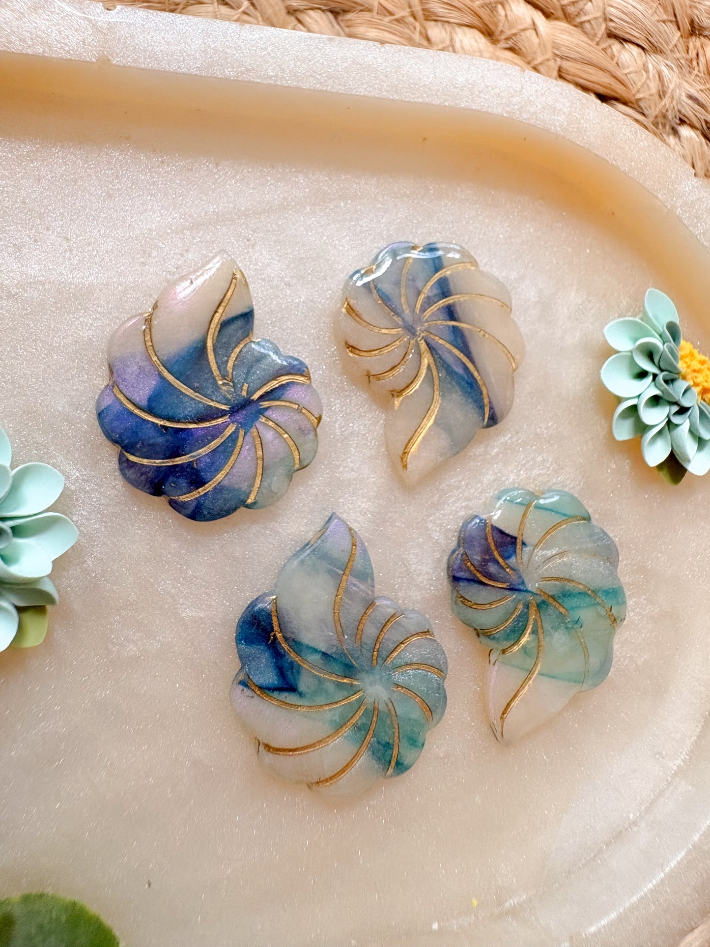 ‘Beside the Sea’ shell studs