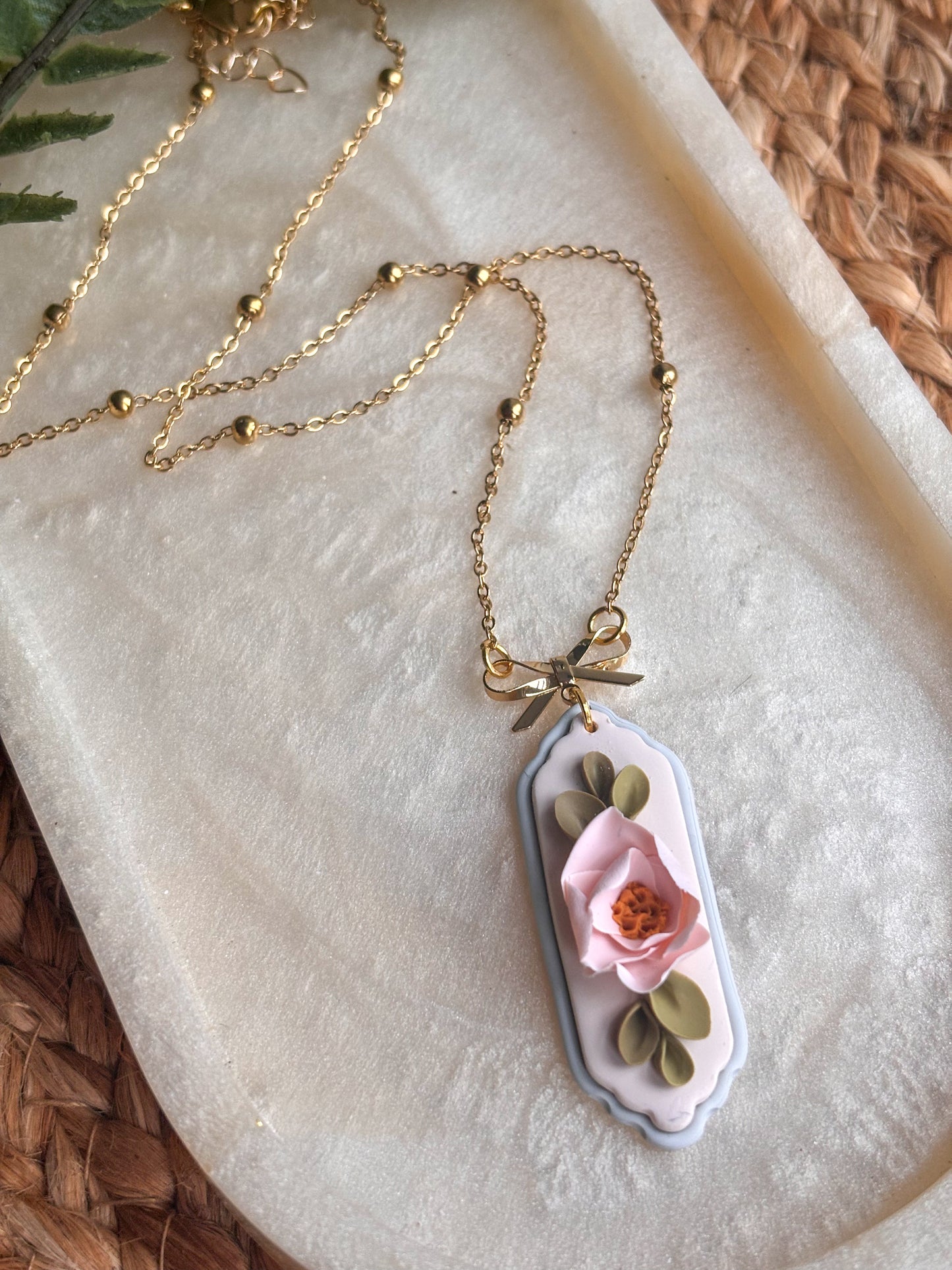 Framed Peony Necklace