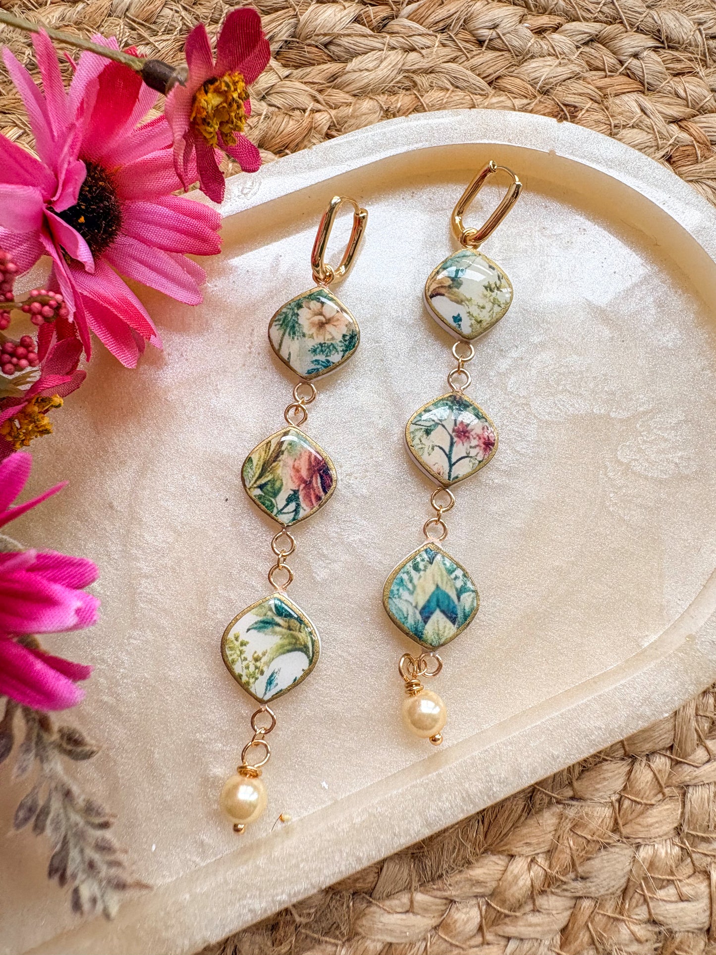 Vintage print multi drops