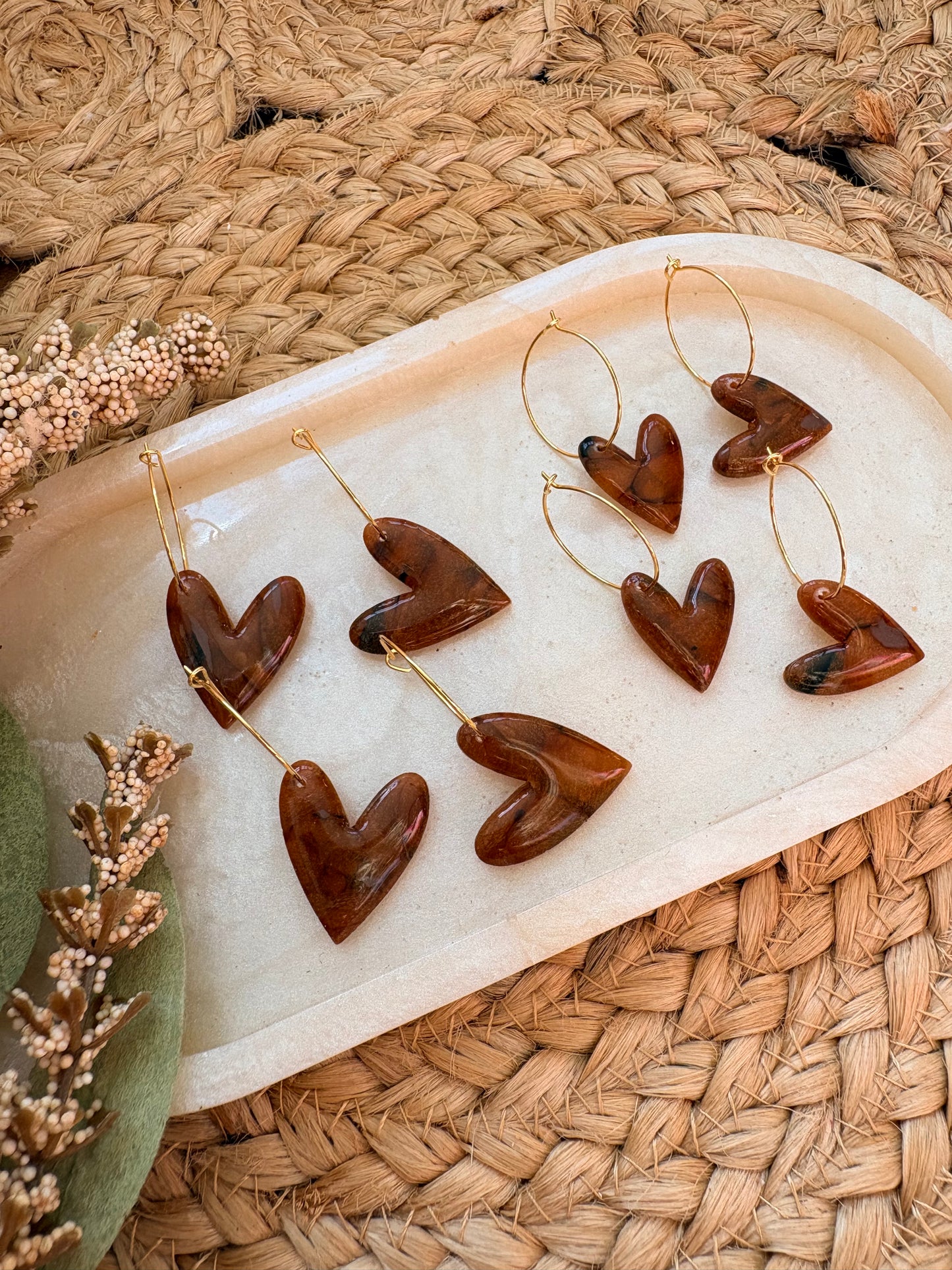 Tortie Heart Hoops