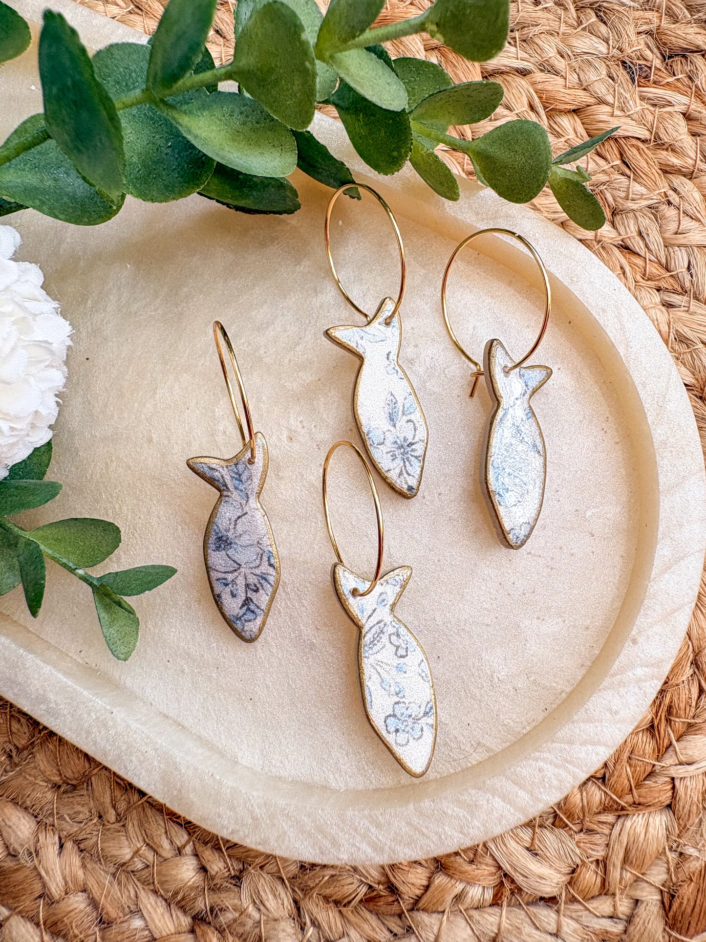 Ditsy floral organic fish hoops