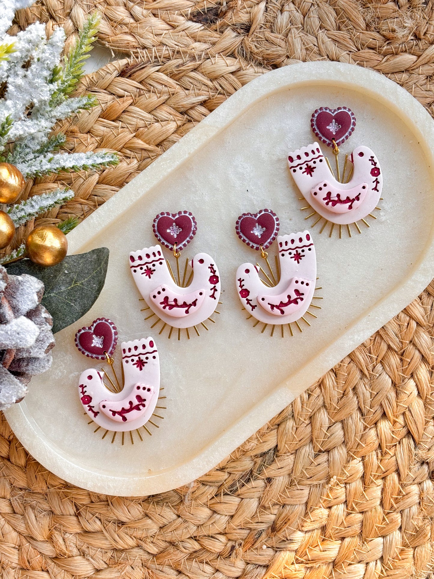 Scandi Style Christmas Bird Dangles