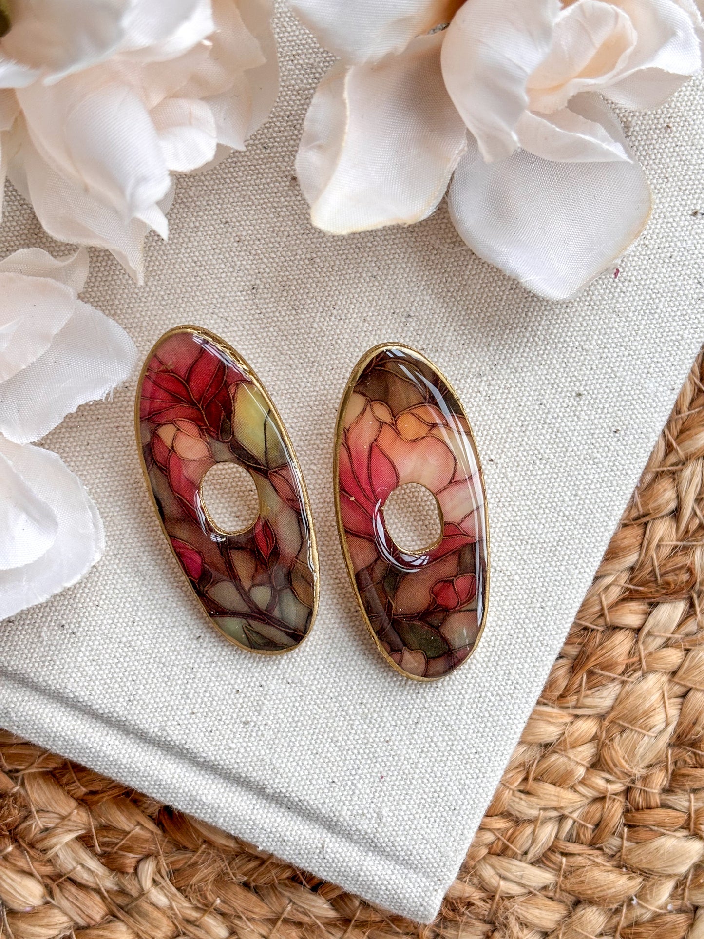 Large Organic Stained Glass Effect Studs