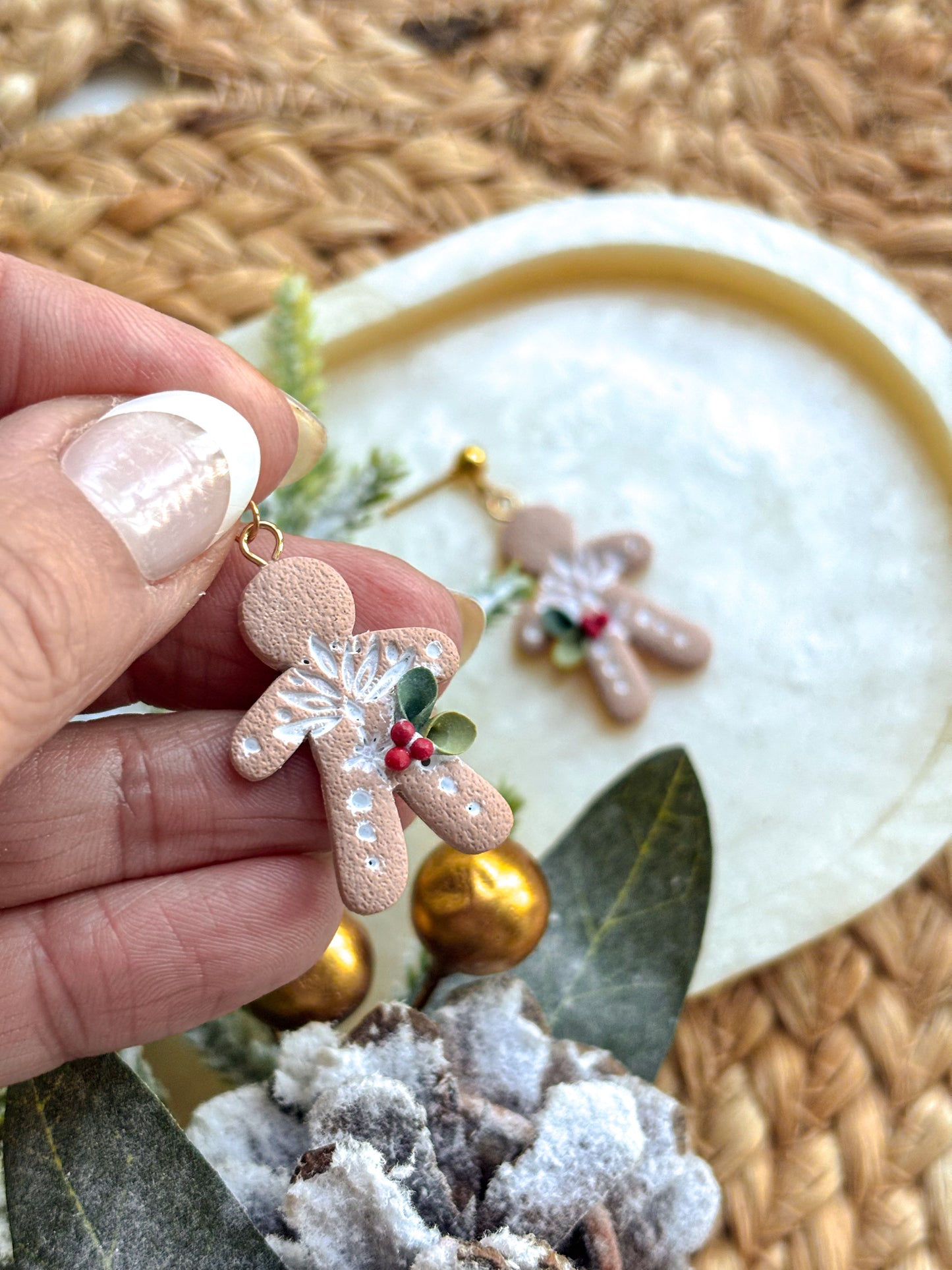 Scandi style Gingerbread Men Dangles