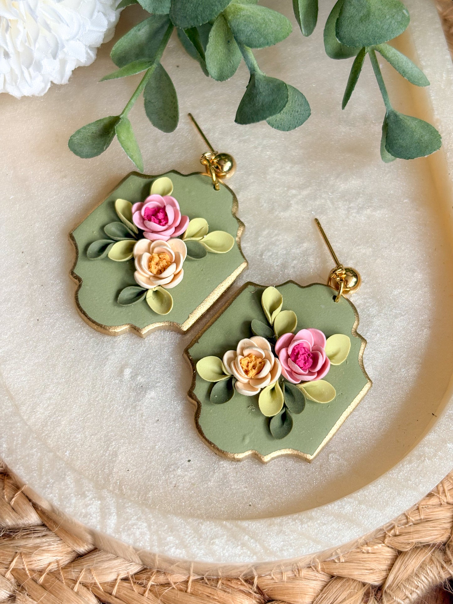 Green Framed Florals