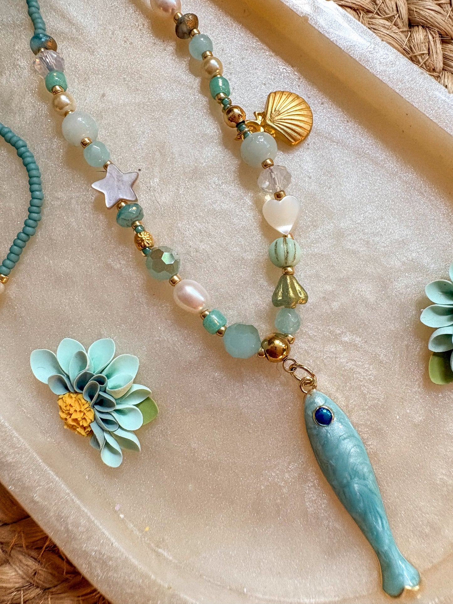 Little fishy beaded necklace