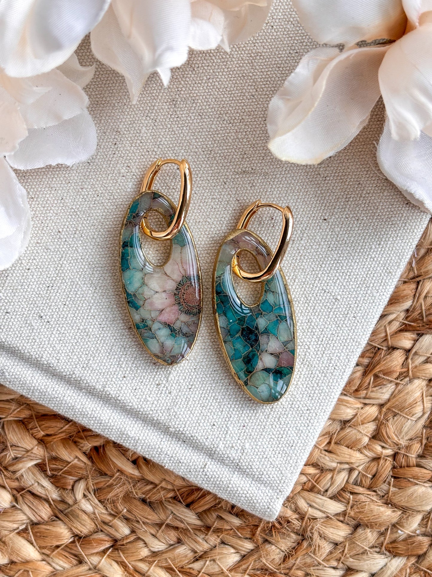 Oval Stained Glass Charms & Huggies