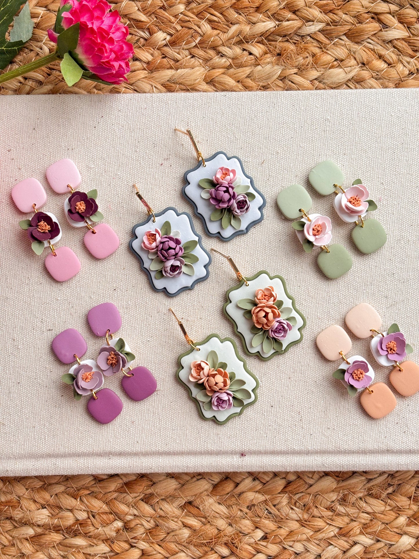 Floral Tile Earrings