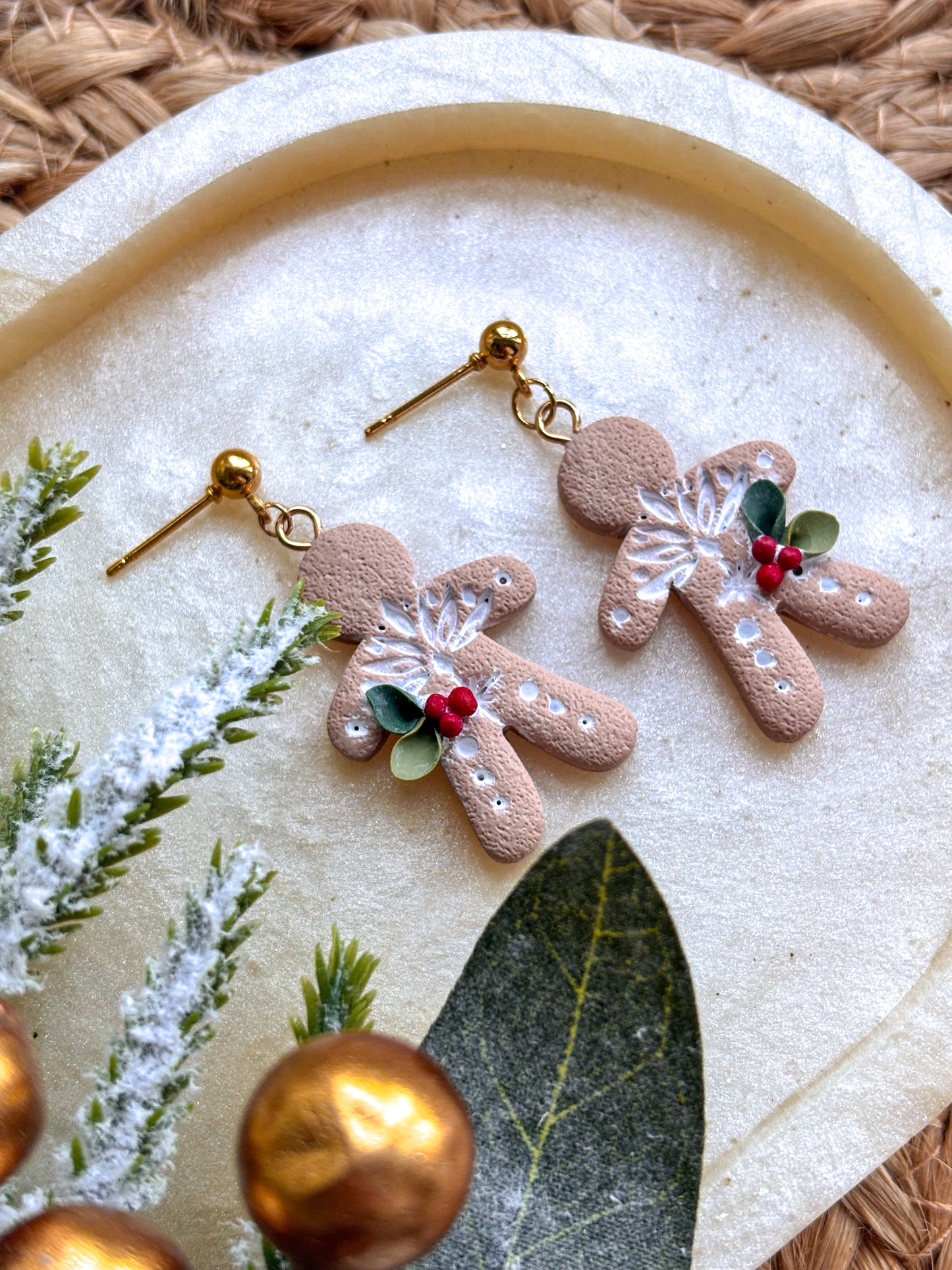 Scandi style Gingerbread Men Dangles