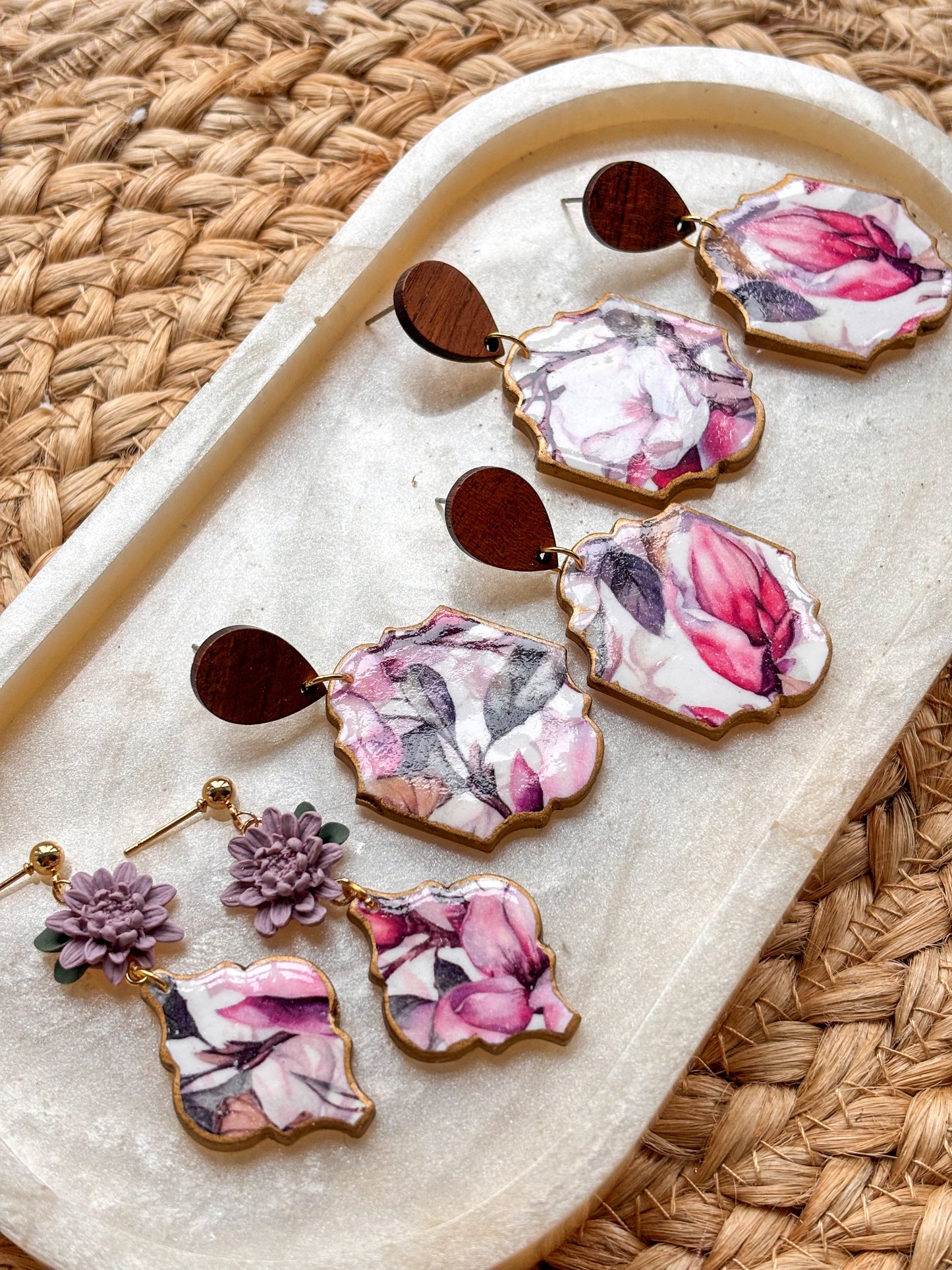 Winter Floral Dangles