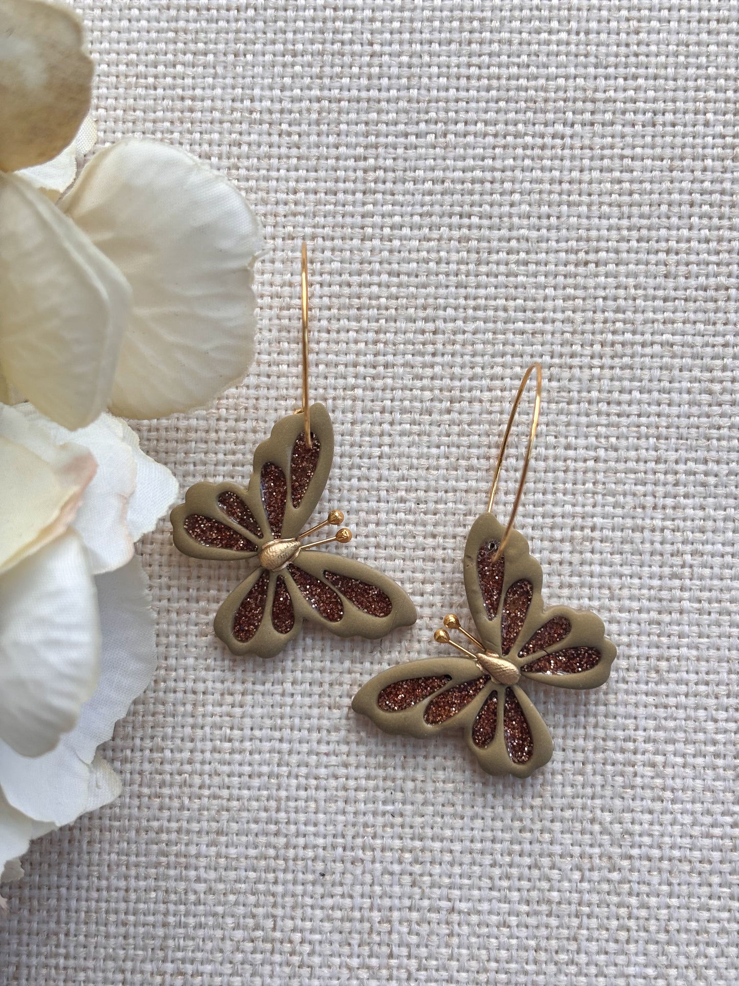 Glitter Butterfly Hoops