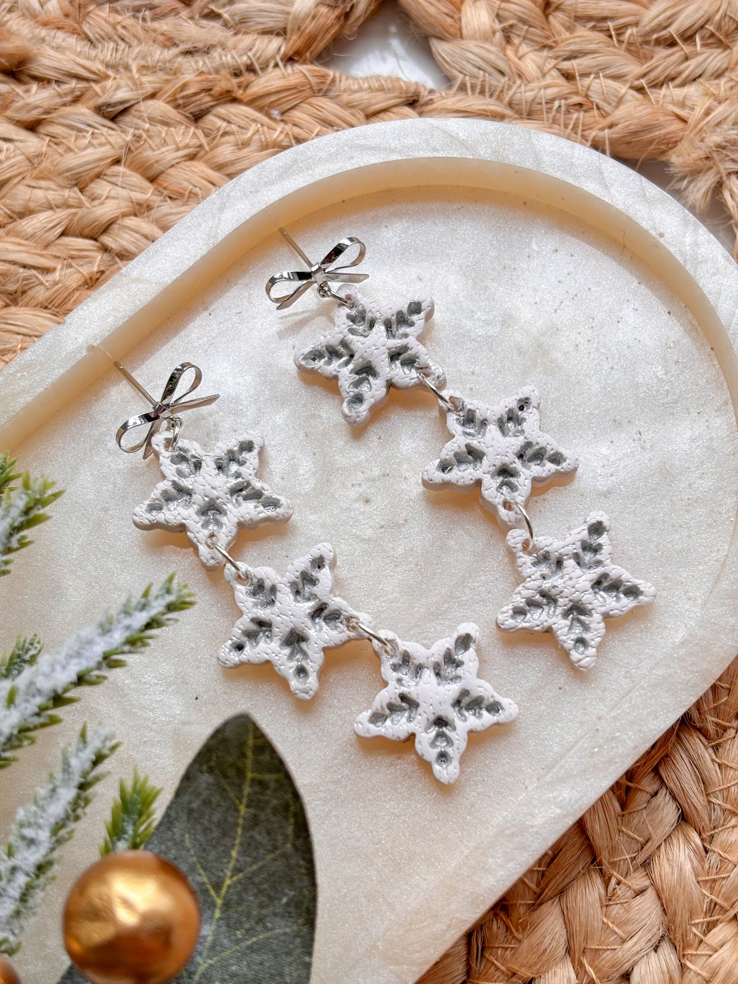 Silver and White Snowflakes