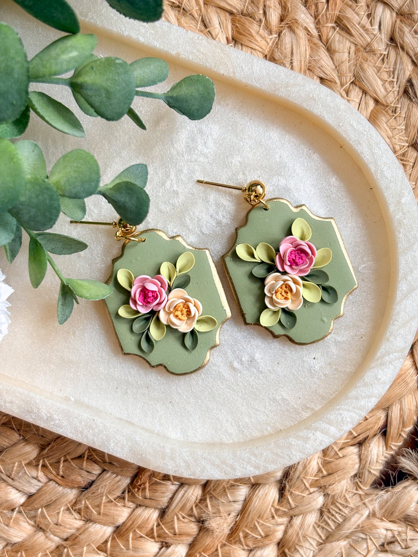 Green Framed Florals