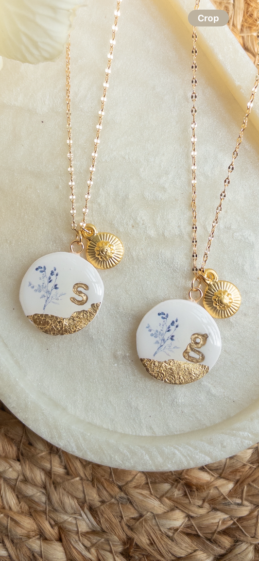 Initial Charm Necklace - S and G