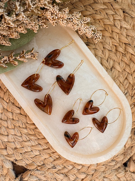Tortie Heart Hoops