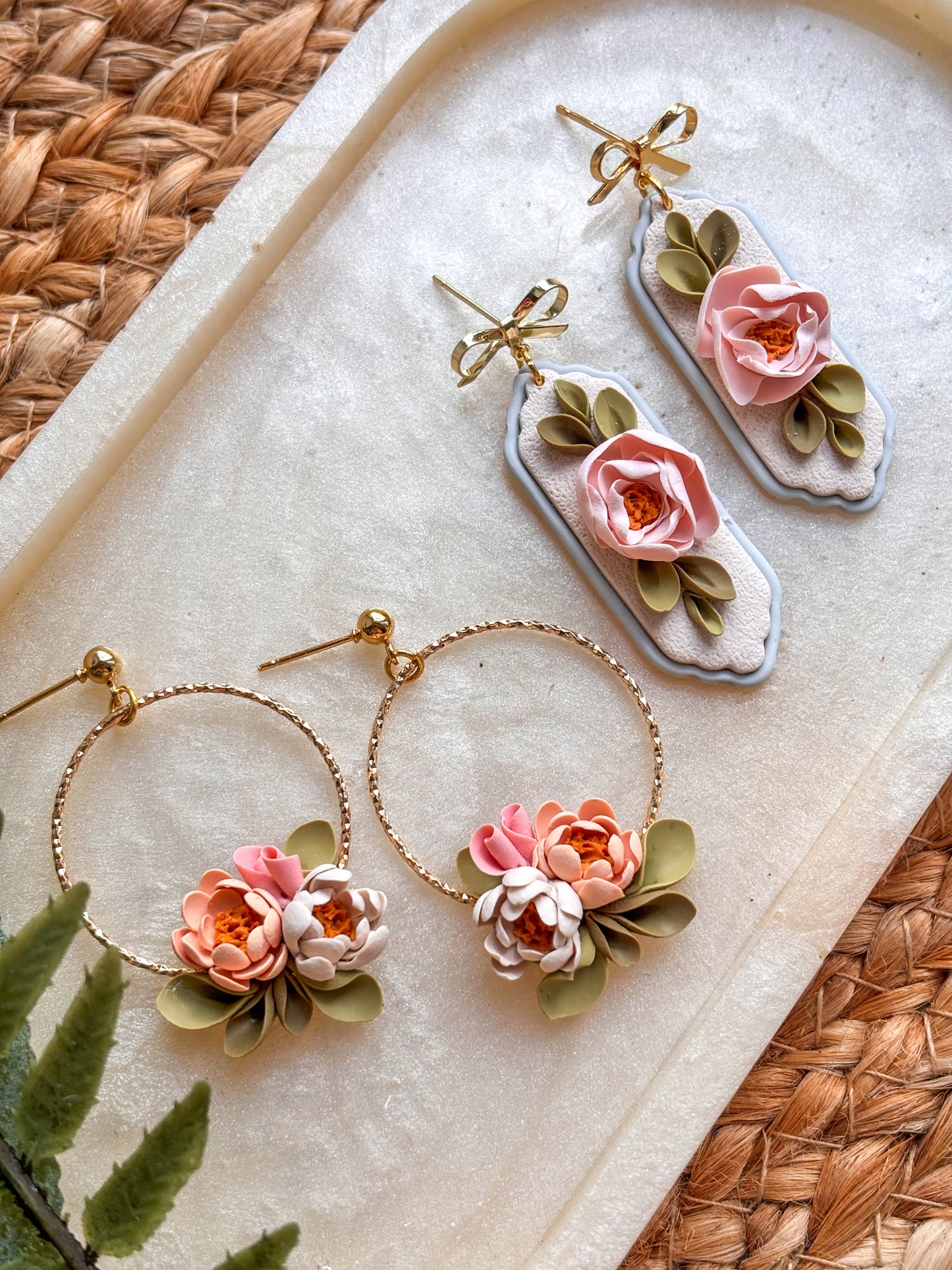 Peach Sorbet Wreath Dangles