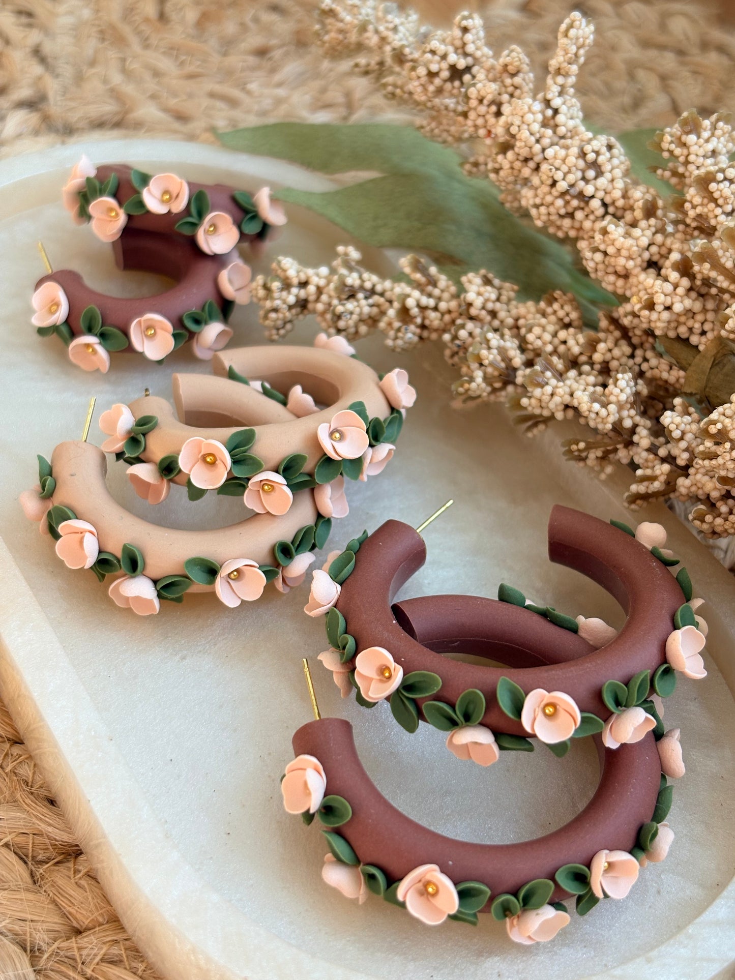 Boho Floral Hoops