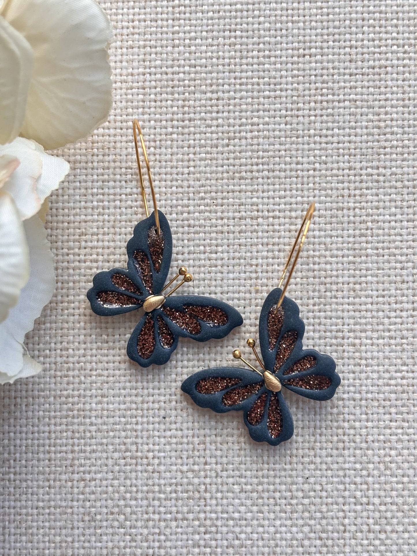 Glitter Butterfly Hoops