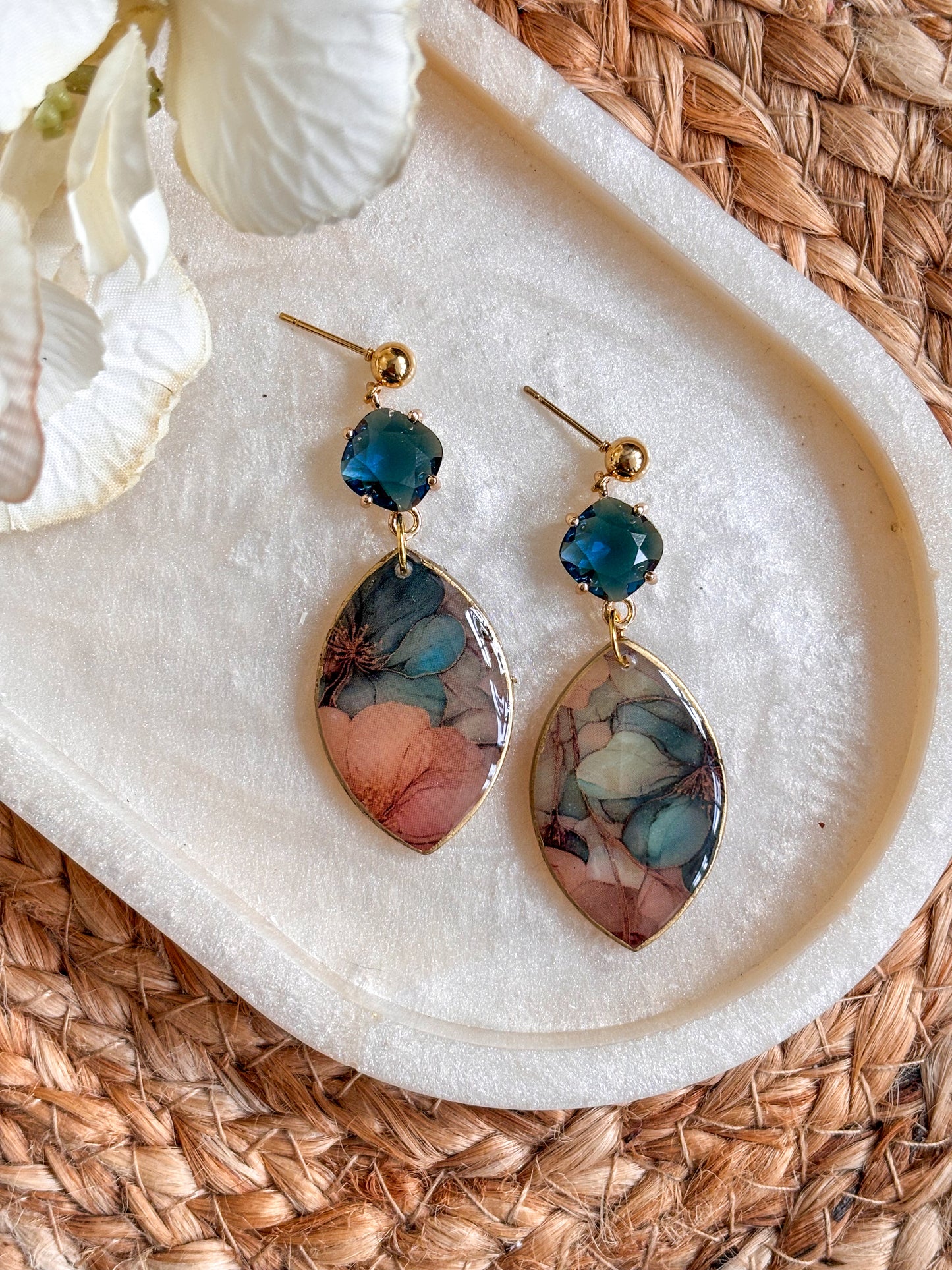 Blue Stained Glass Effect Dangles