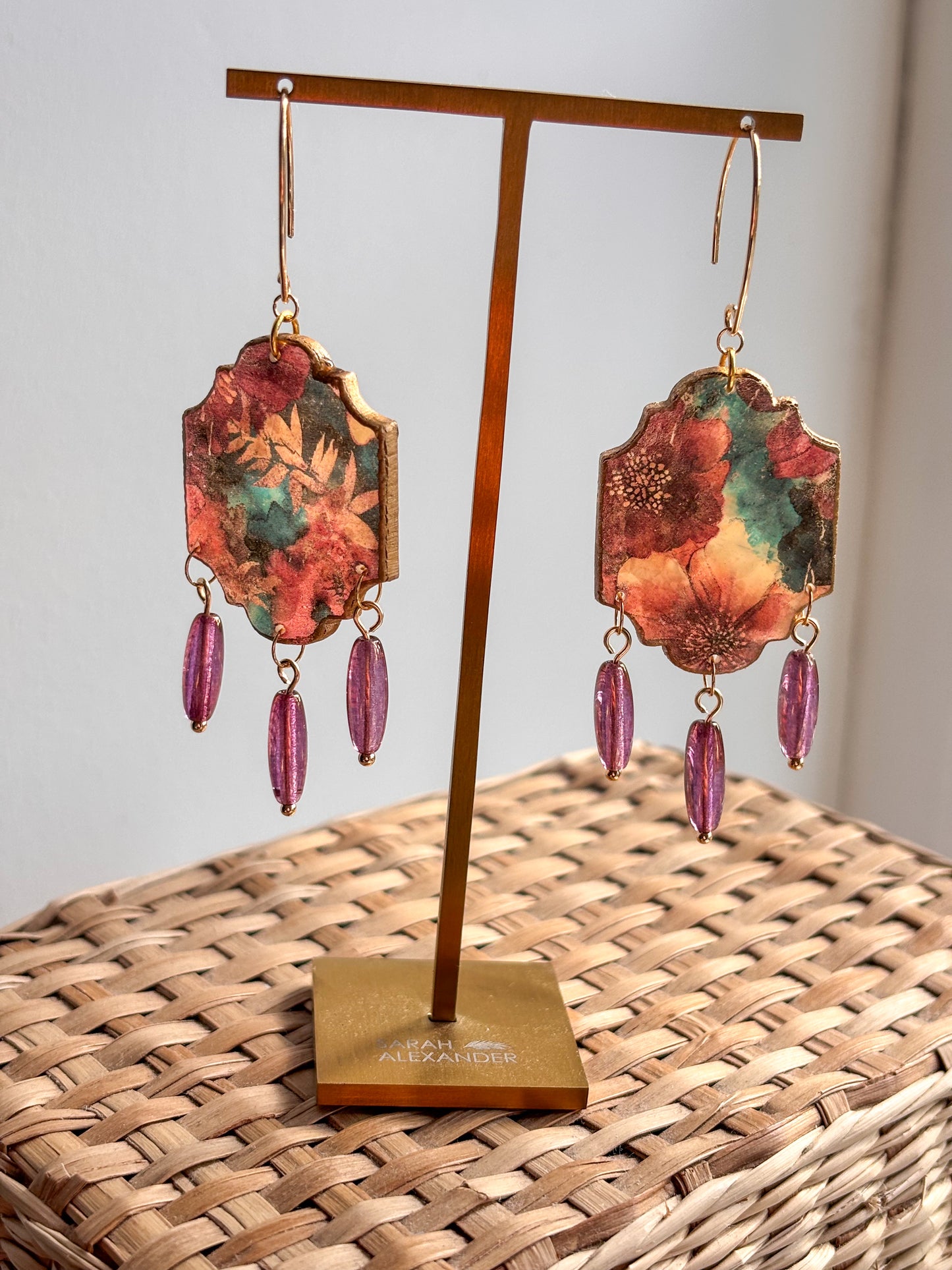 Stained Glass Effect Beaded Dangles