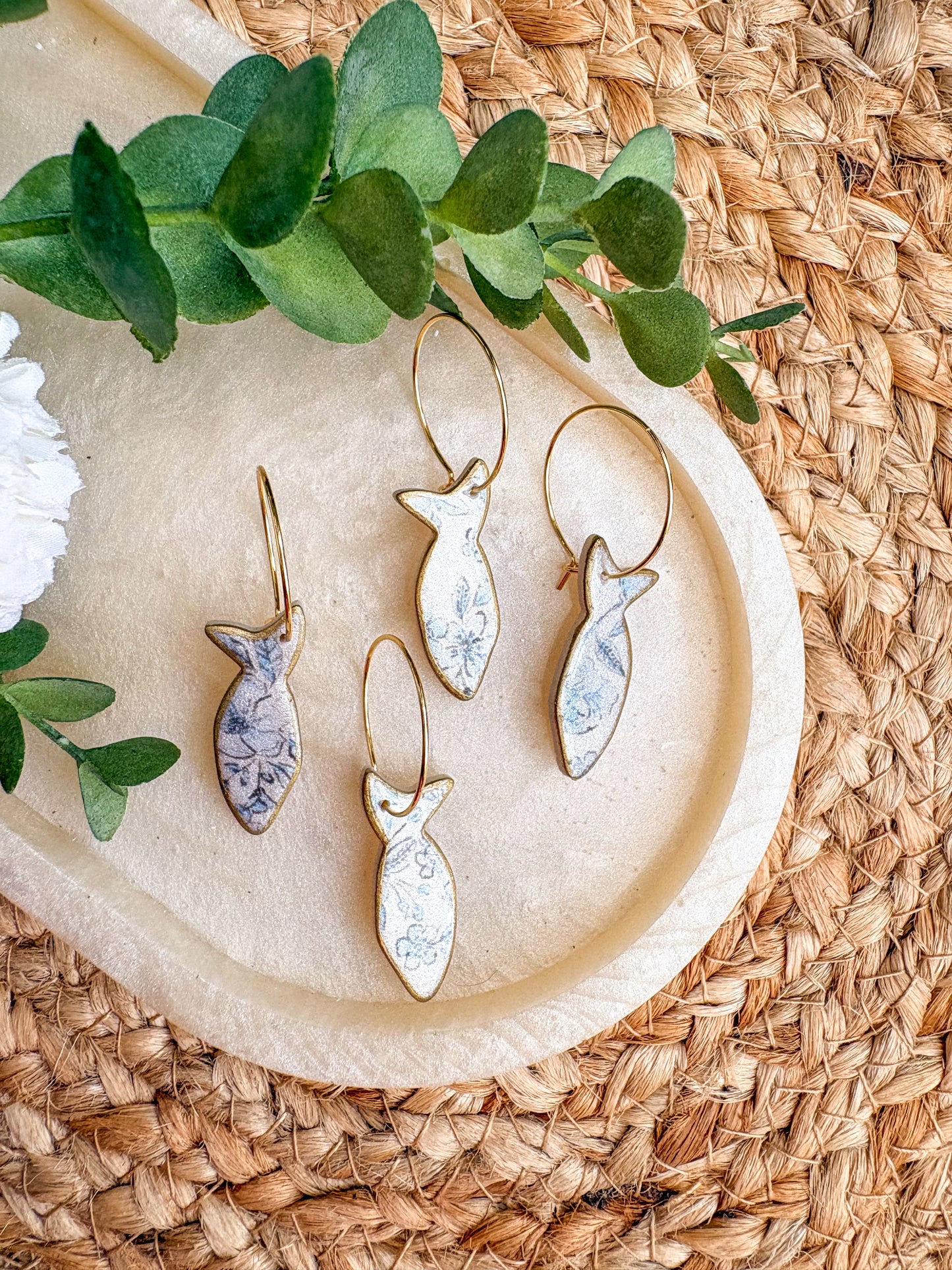 Ditsy floral organic fish hoops