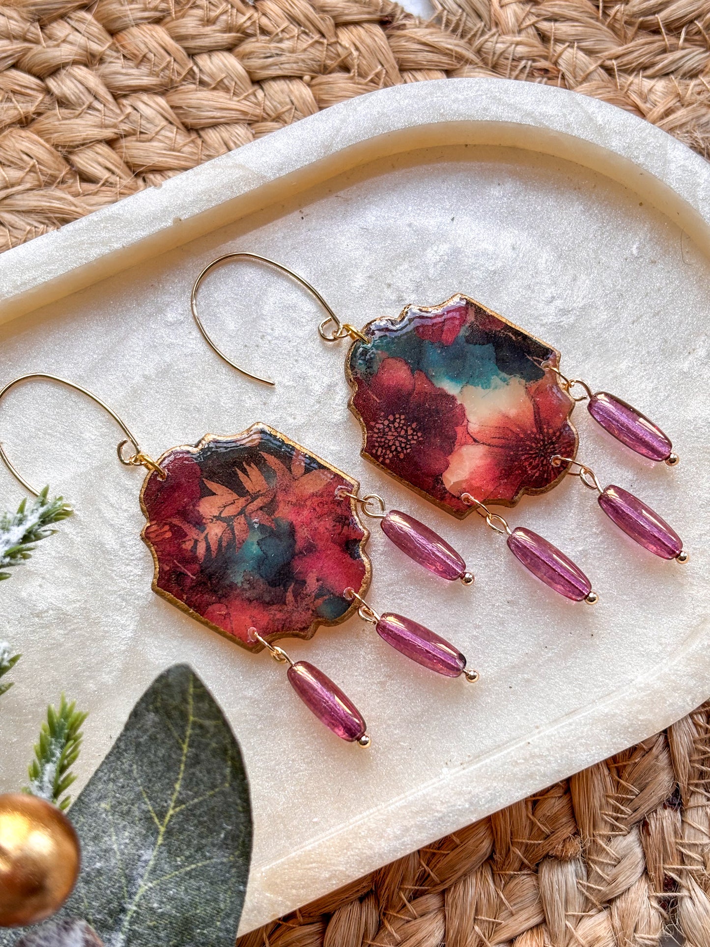 Stained Glass Effect Beaded Dangles