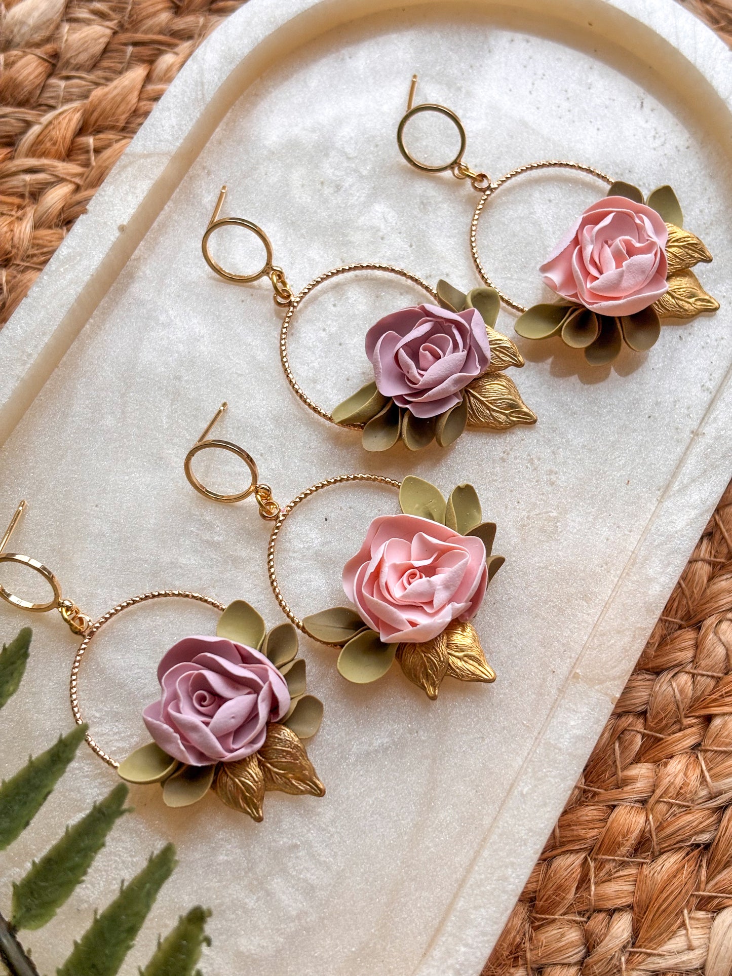 Fluffy Peony Dangles