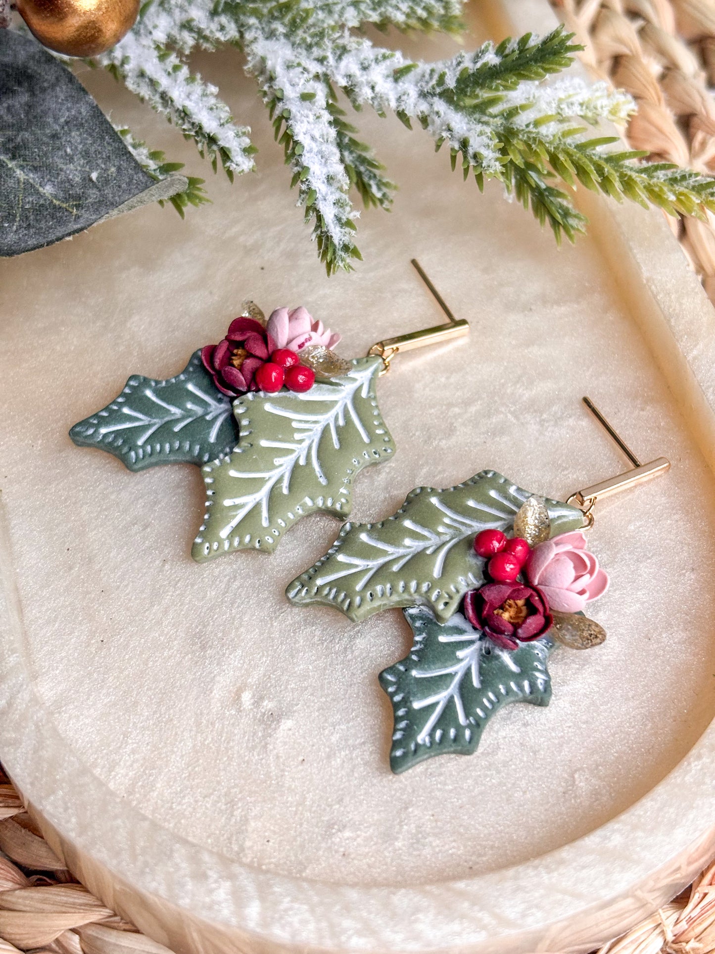 Scandi Style Holly Dangles