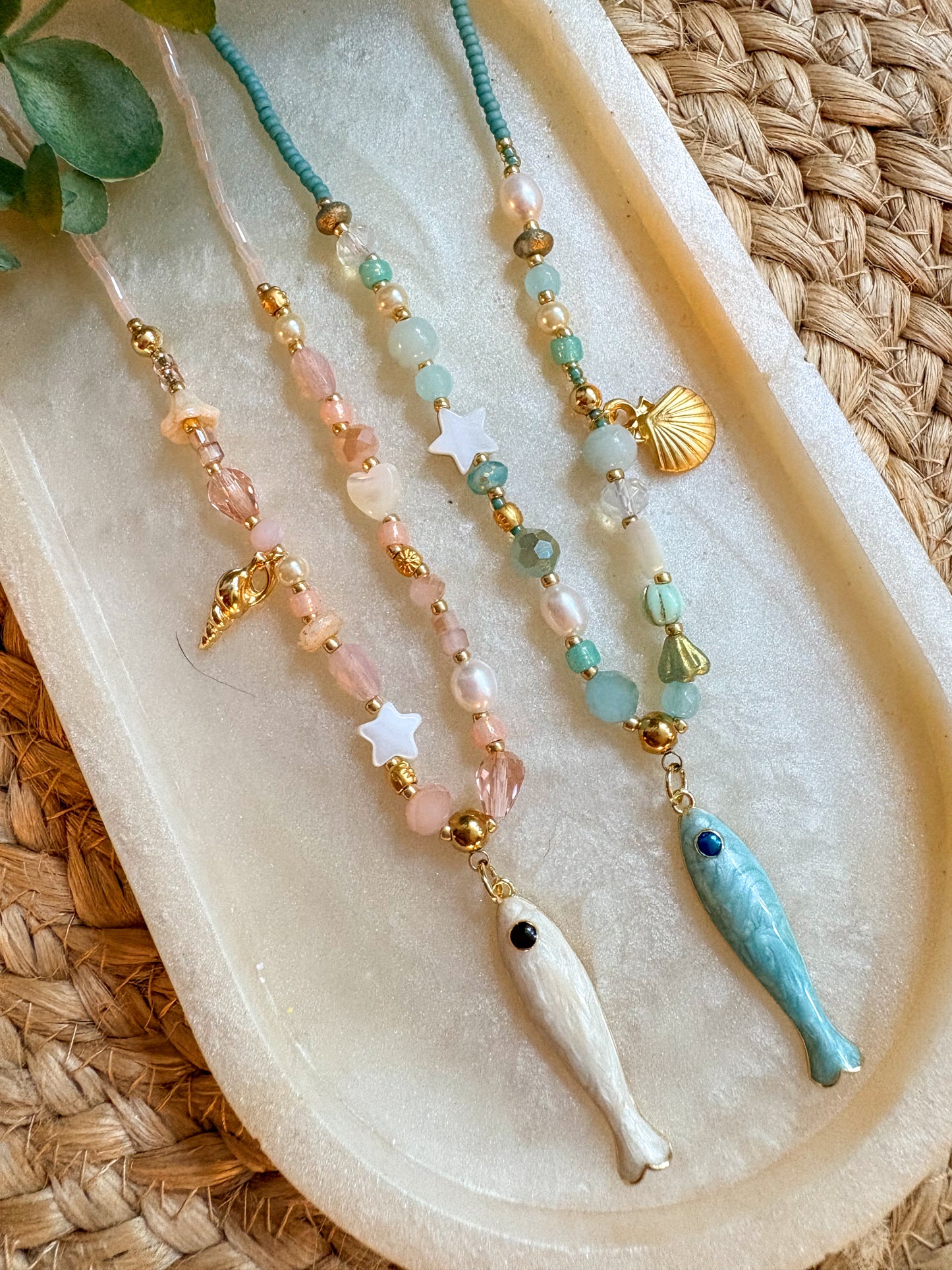 Little fishy beaded necklace