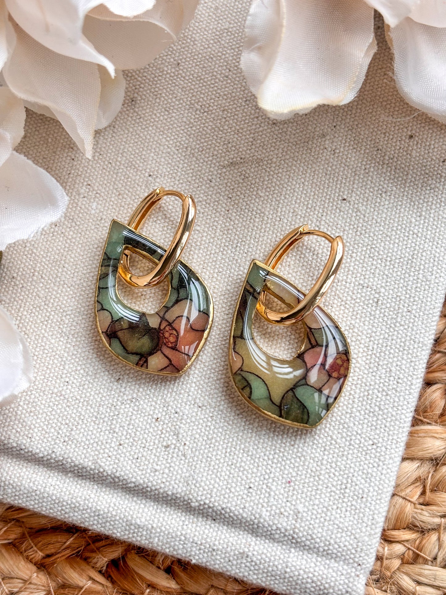 Stained Glass Teardrop Charms & Huggies