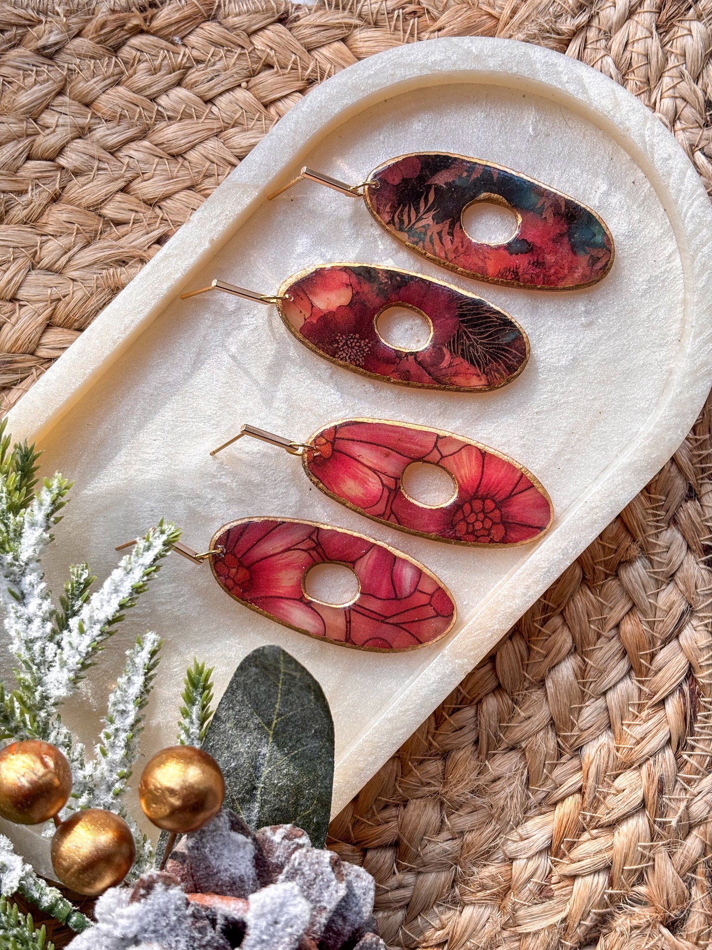 Stained Glass Effect Long Doughnut Dangles