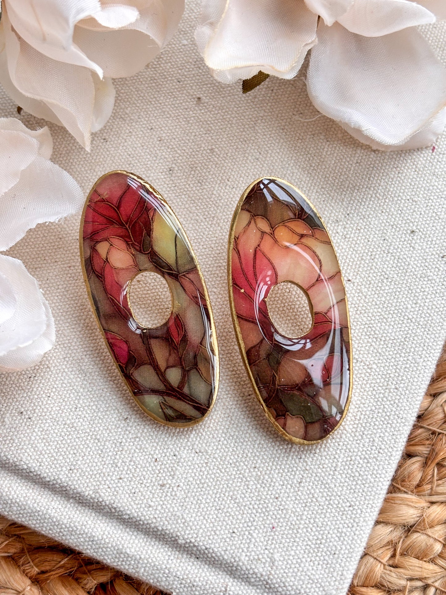 Large Organic Stained Glass Effect Studs