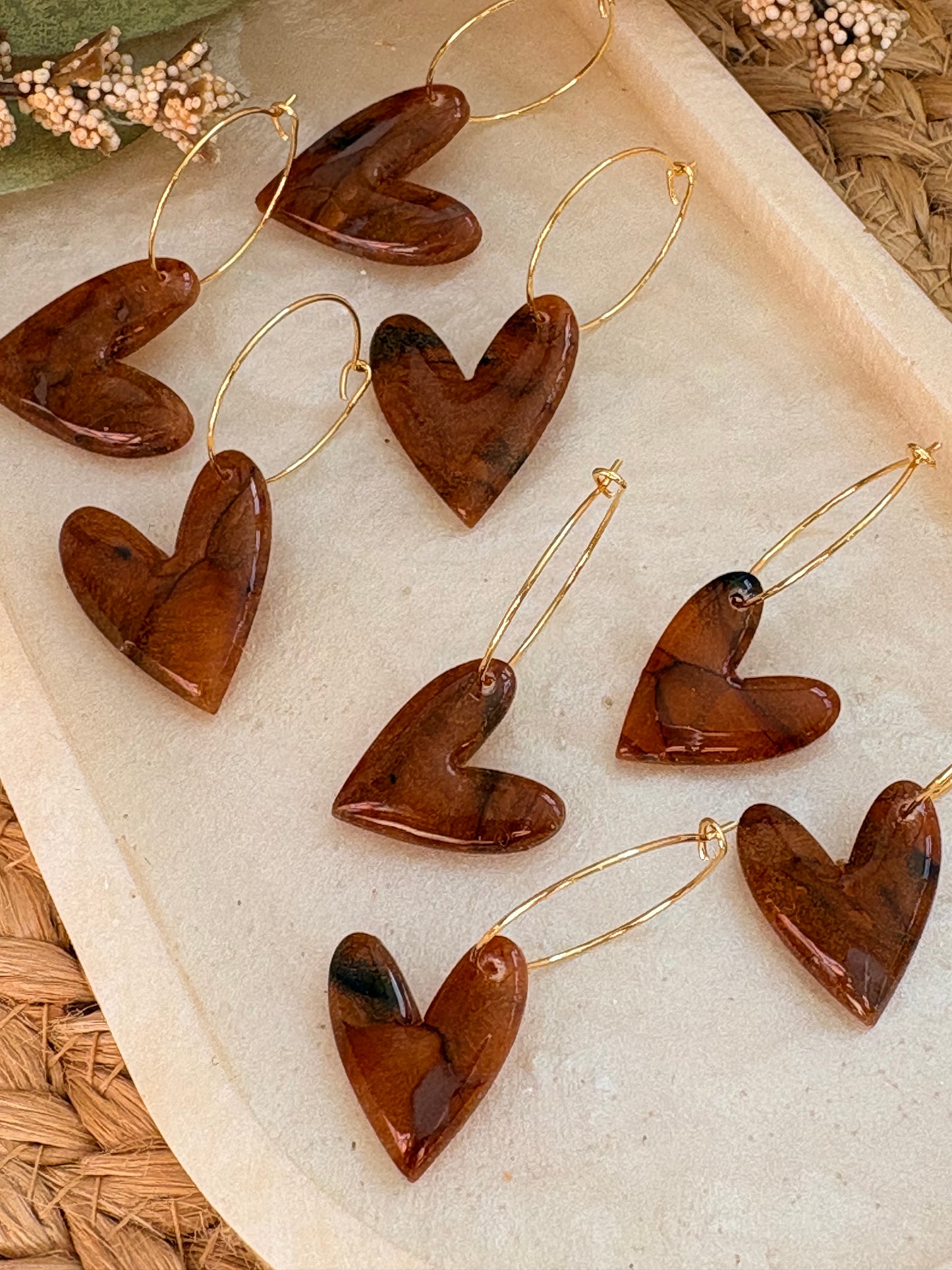 Tortie Heart Hoops