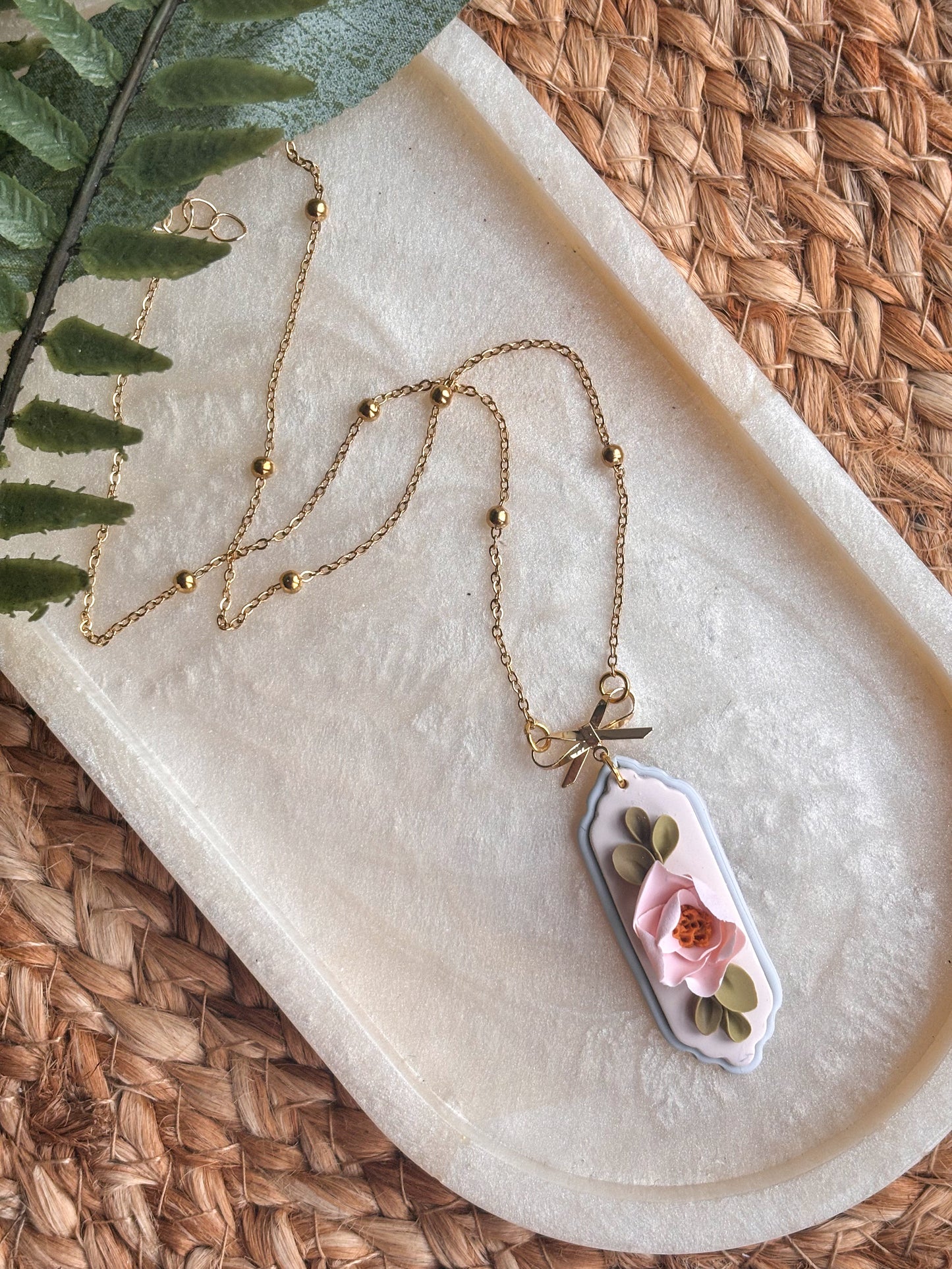 Framed Peony Necklace