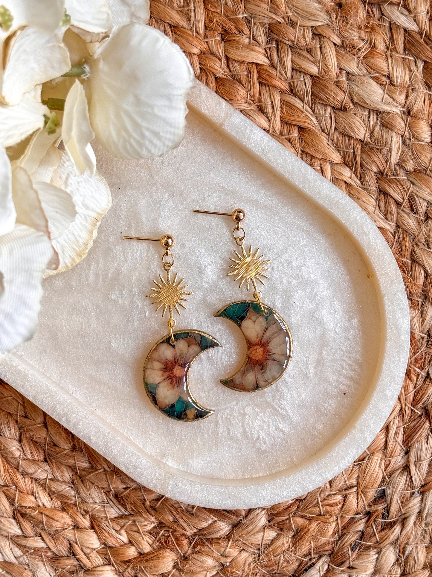 Sunburst Moon Dangles (Daisy)