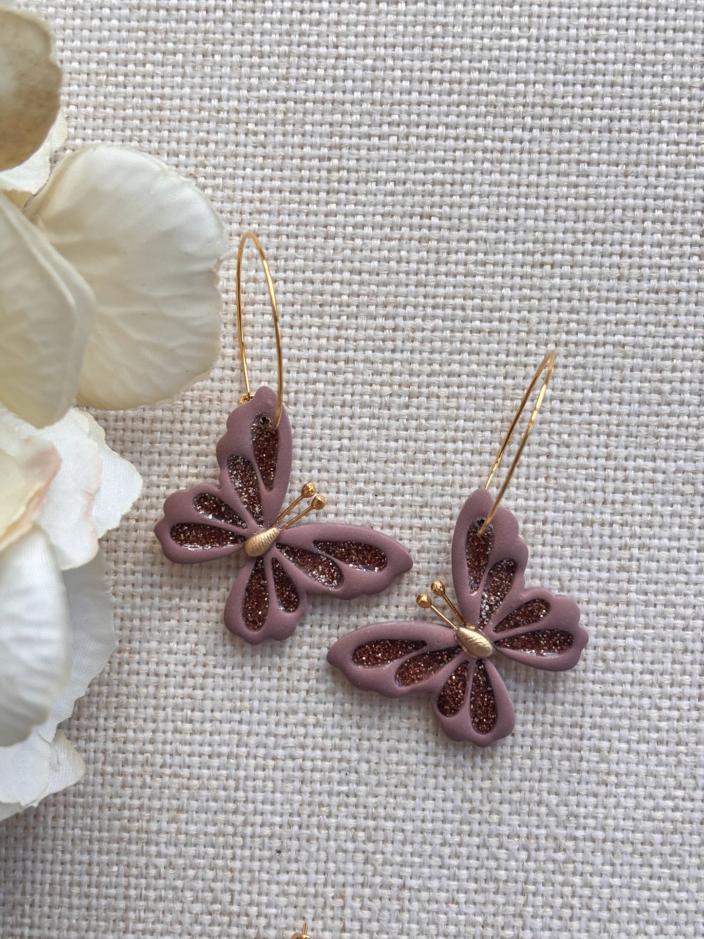 Glitter Butterfly Hoops