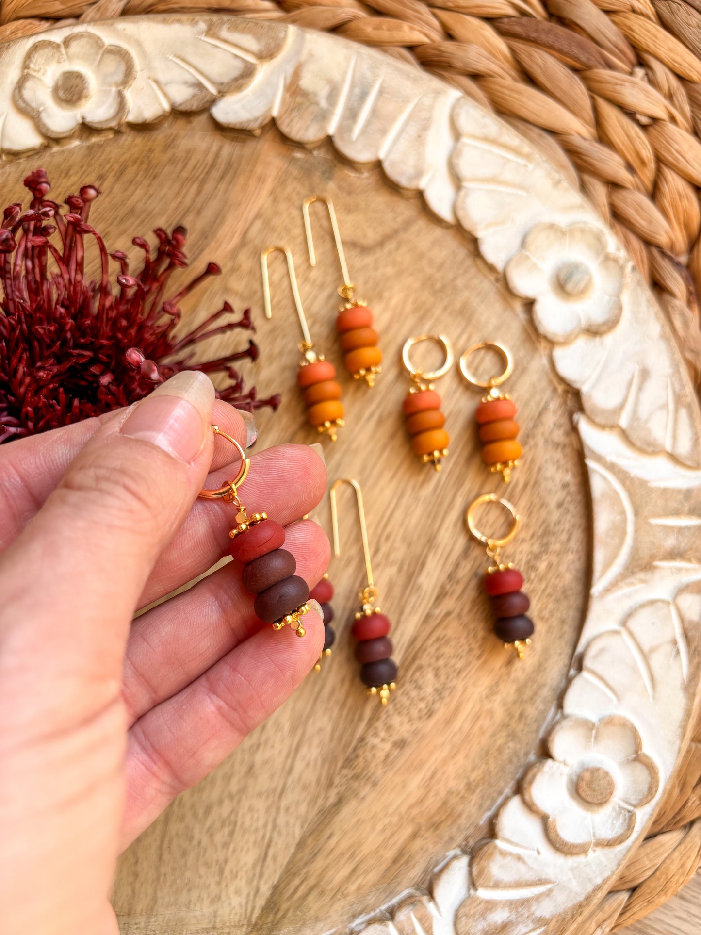 Autumn Beads - DEEP REDS