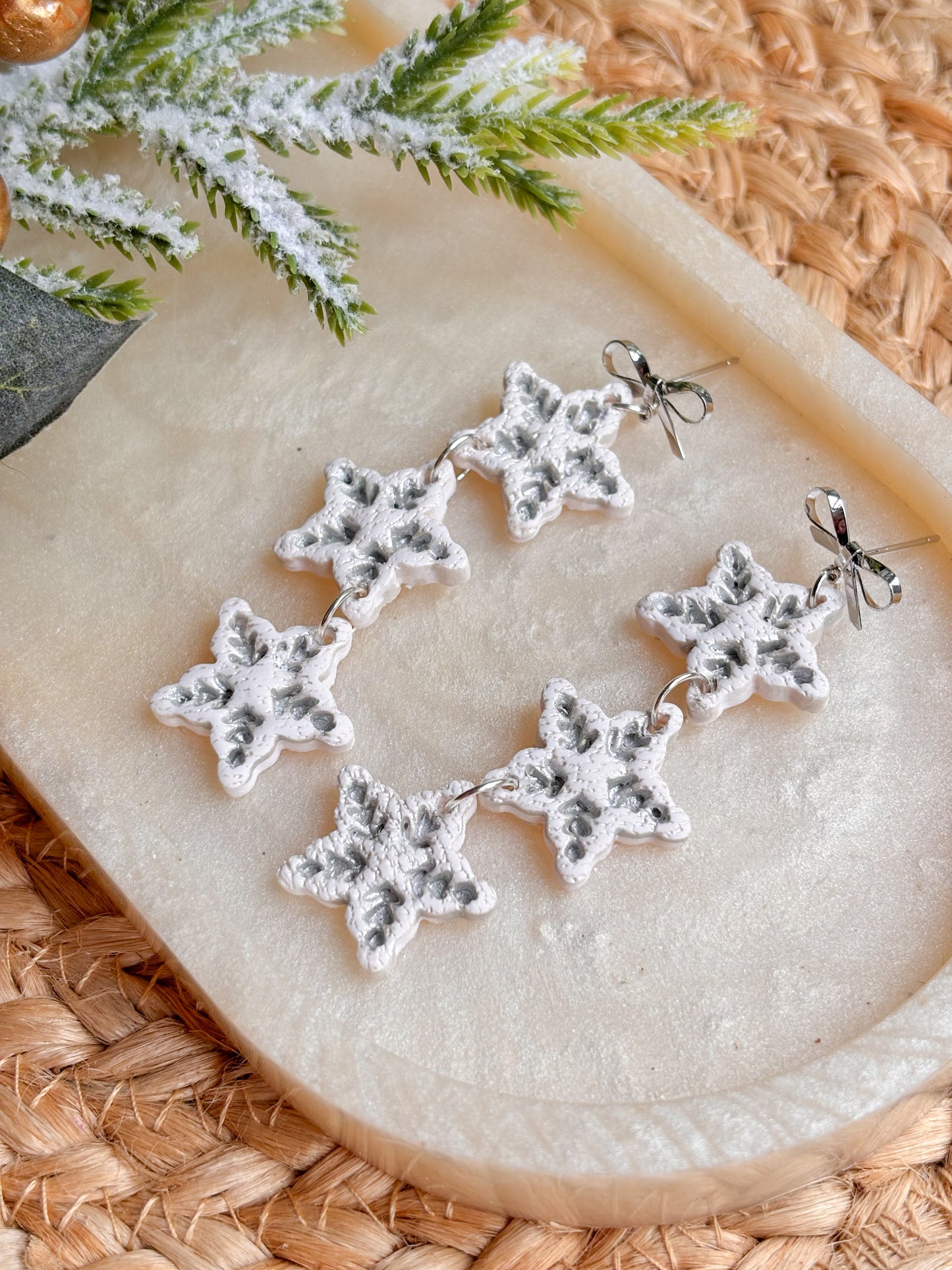 Silver and White Snowflakes