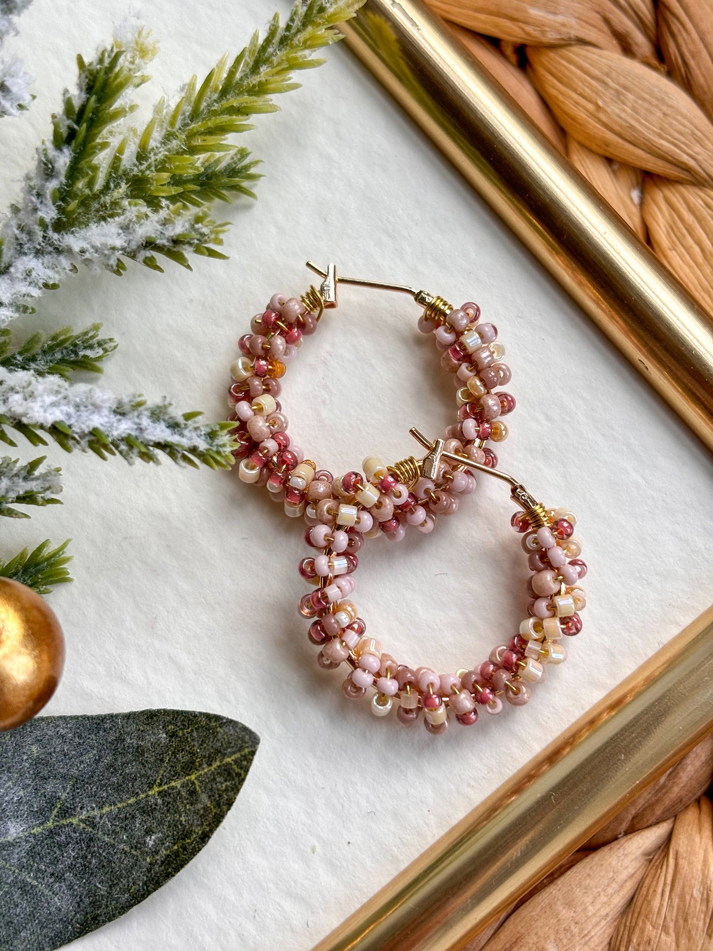 Festive Beaded Hoops