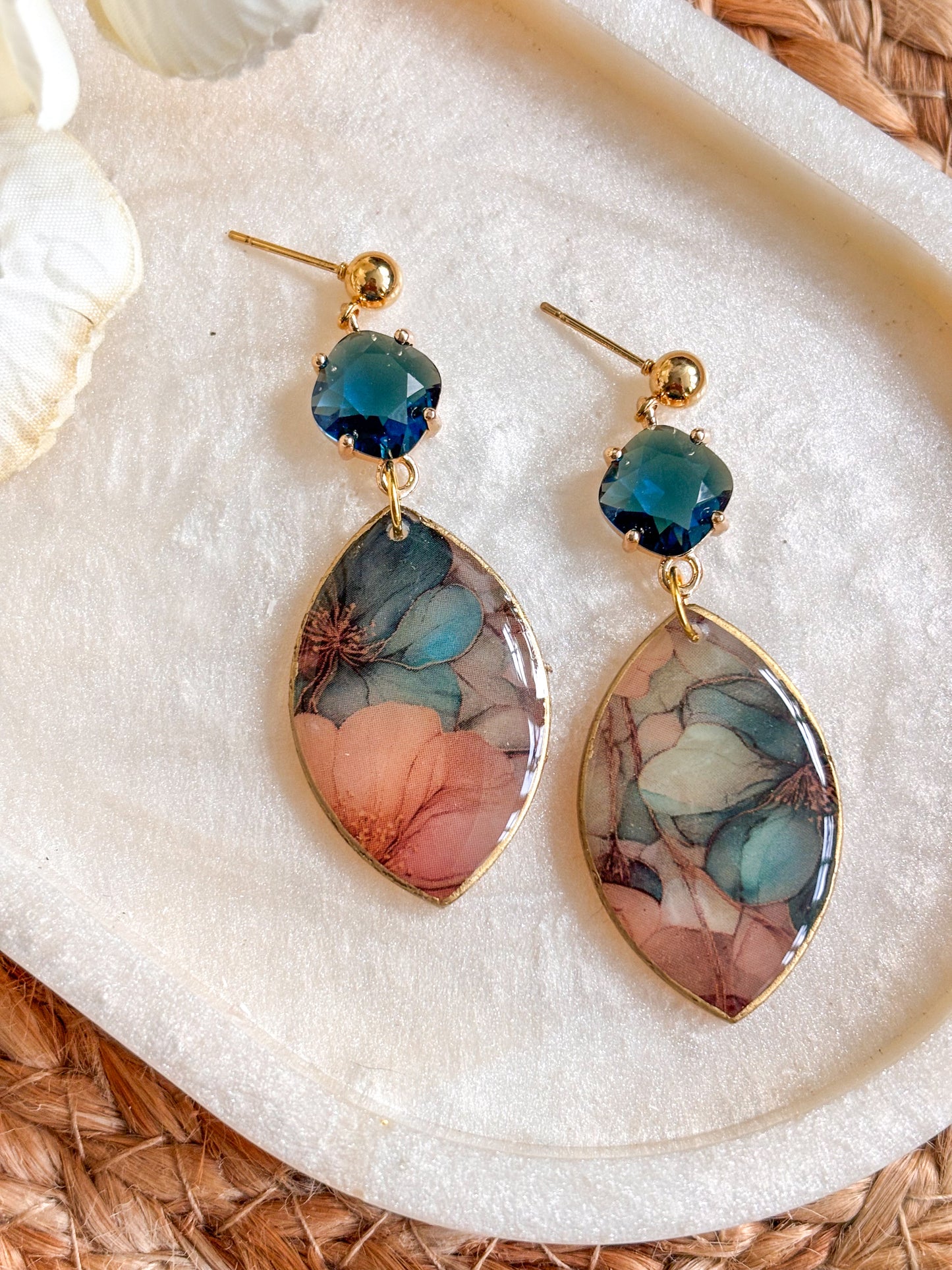 Blue Stained Glass Effect Dangles