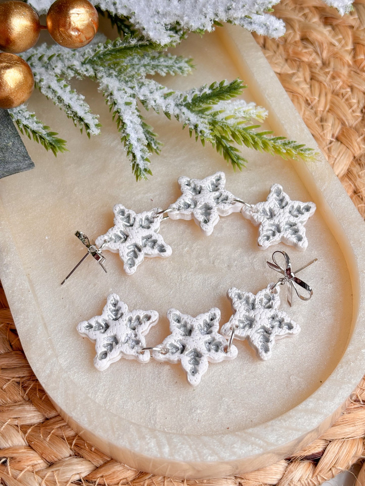 Silver and White Snowflakes