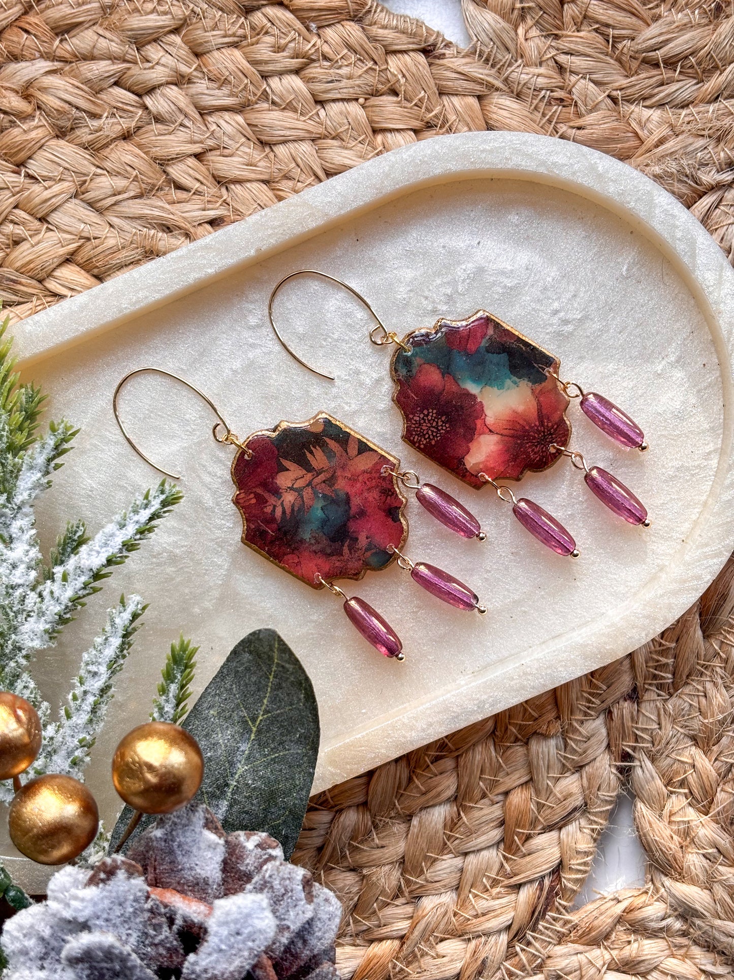 Stained Glass Effect Beaded Dangles